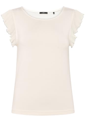 zero T-Shirt Rüschen mit Perlen Shirt 38 Eggnog