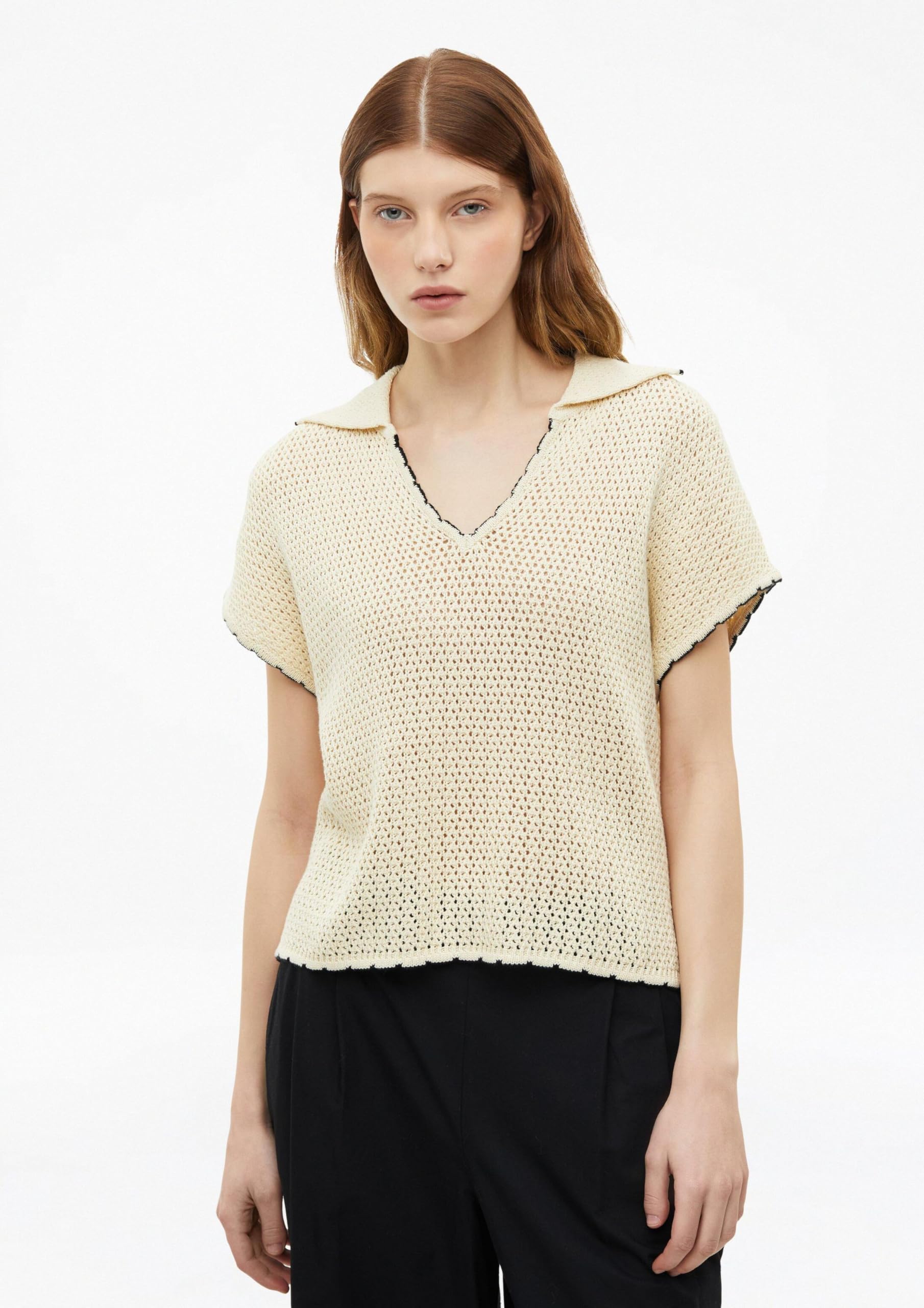 s.Oliver Red Label Polokragen Pullover braun Strick