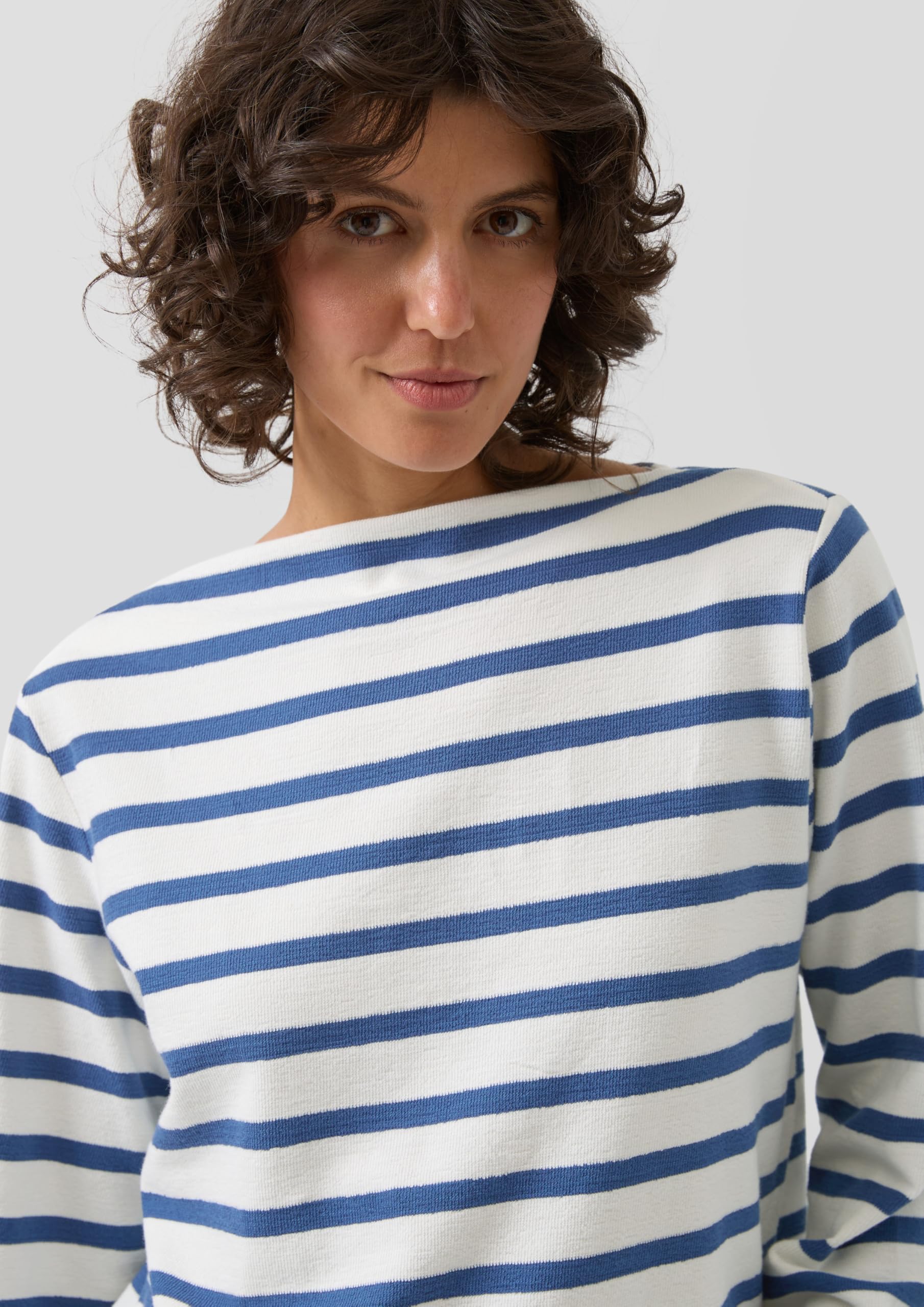 s.Oliver RED LABEL Sweatshirt blau Streifen Regular Fit