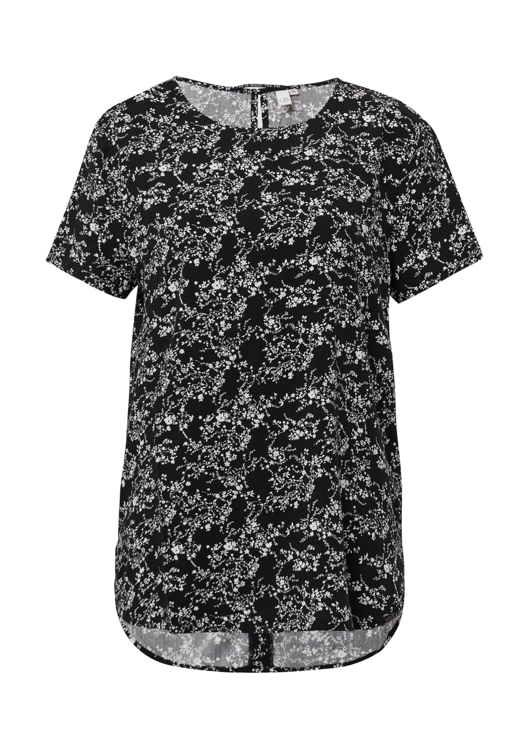 s.Oliver QS Kurzarmbluse Shirt Schwarz 38 Viskose