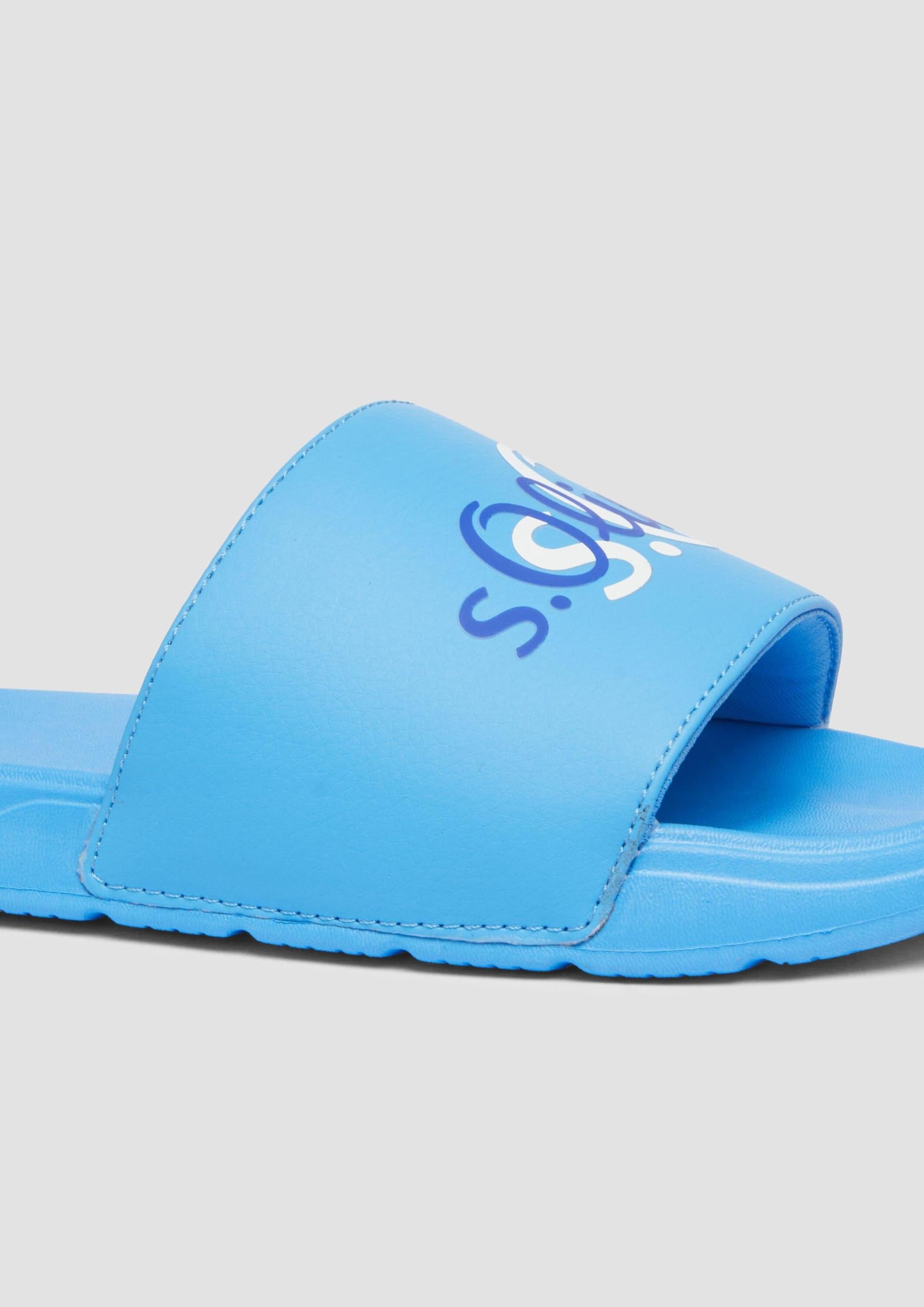 s.Oliver Junior Pantoletten Logo Blau Badelatschen