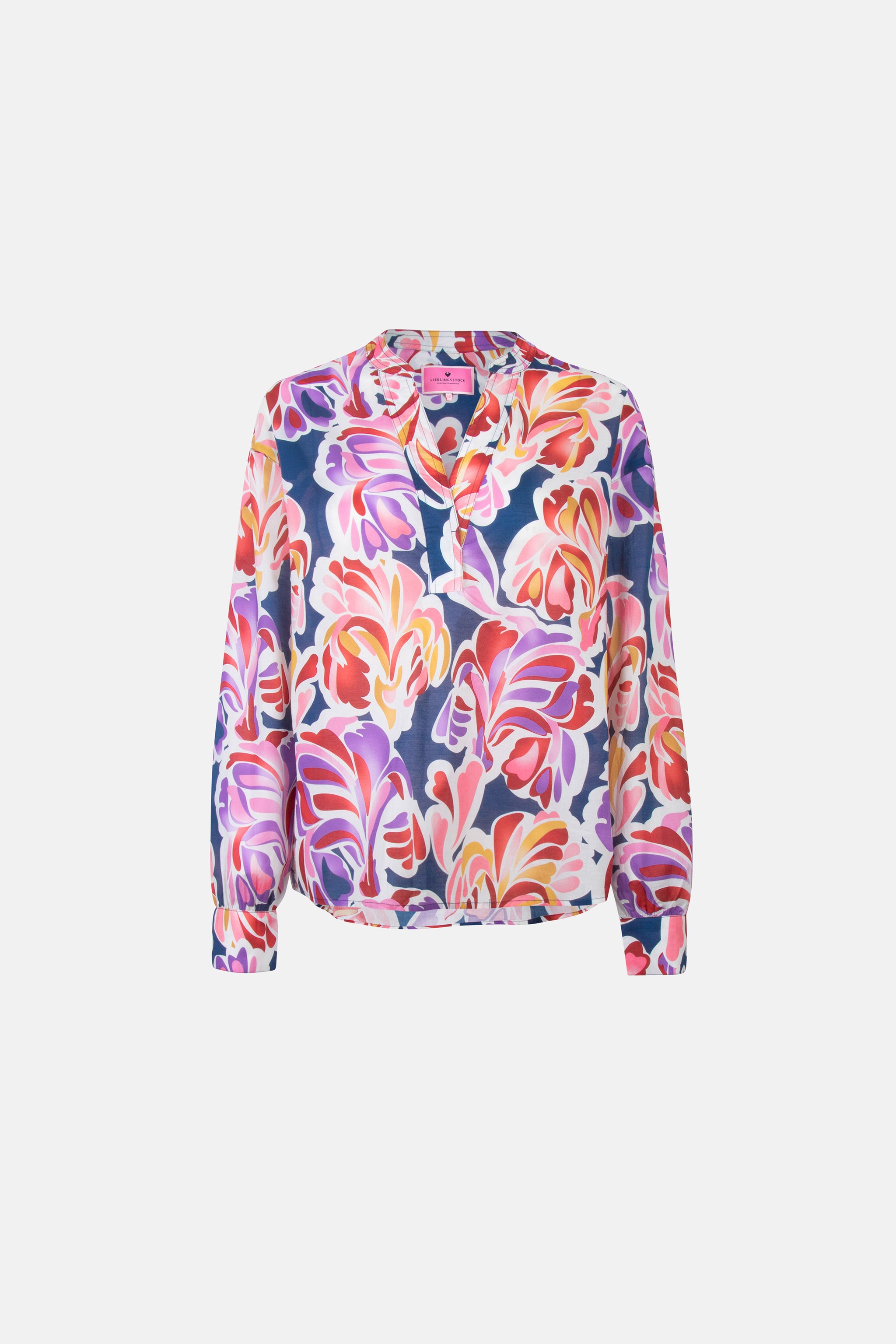Lieblingsstück EdanaL Bluse navy V-Ausschnitt Baumwolle