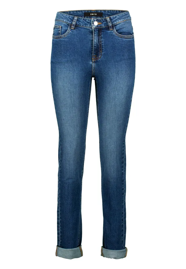 zero Jeans Straight Fit 32 Inch Middle Blue Gr. 40