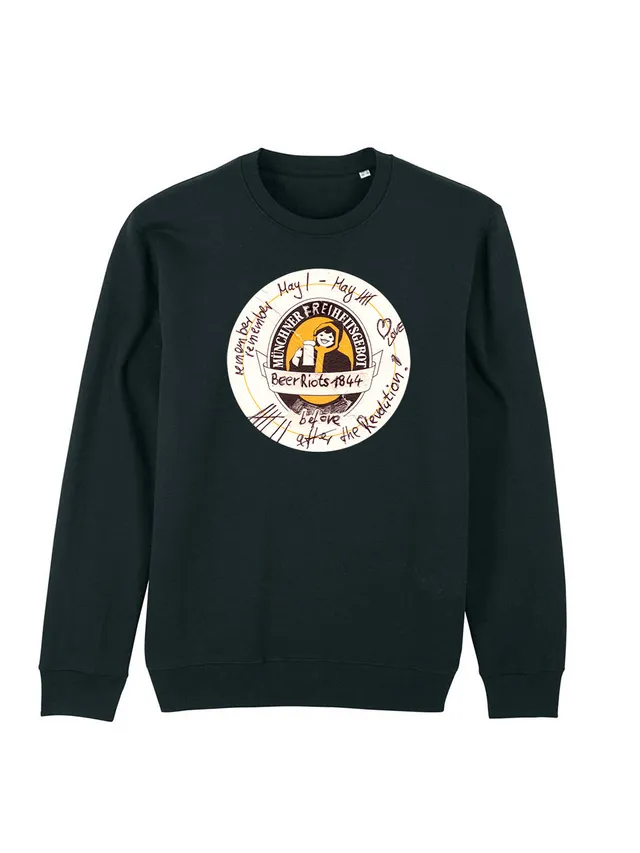 dna merch Munich Beer Riots Sweatshirt Bierdeckel-Print