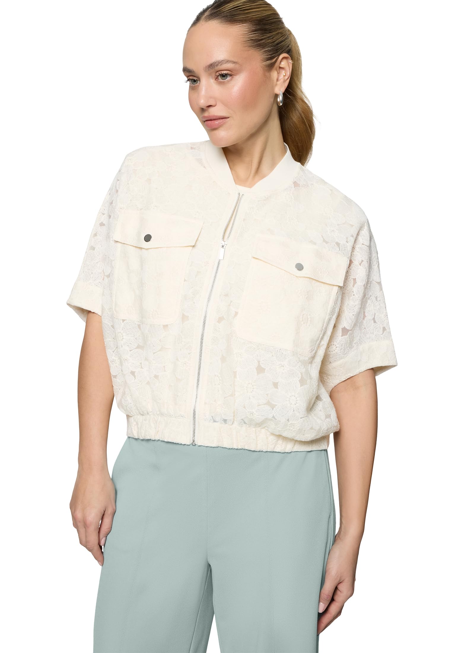 zero Spitzenjacke Kurzarm Gr. 40 Eggnog elegant