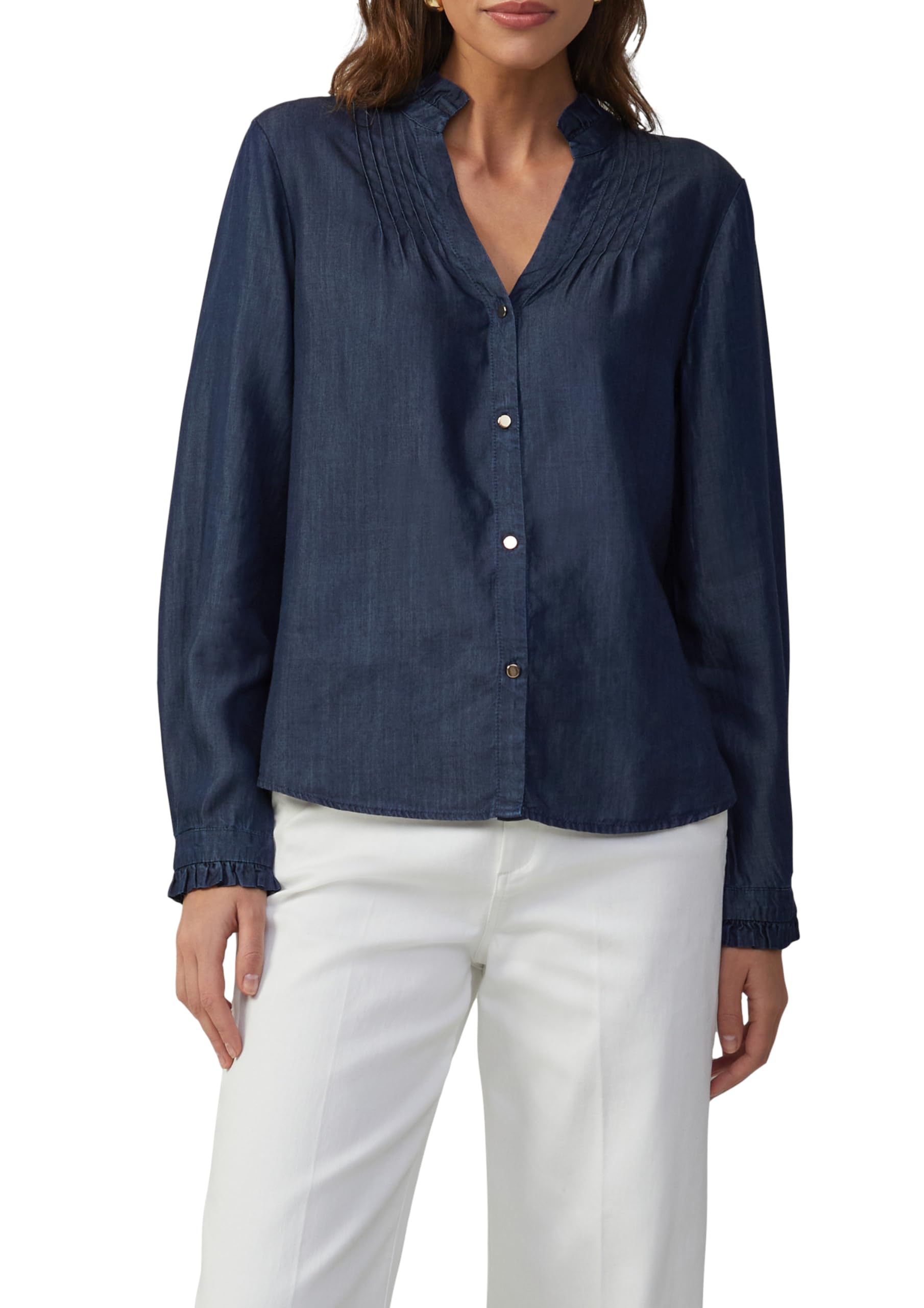 s.Oliver Gemusterte Viskosebluse mit Bindeband Bluse Gr.36 Navy