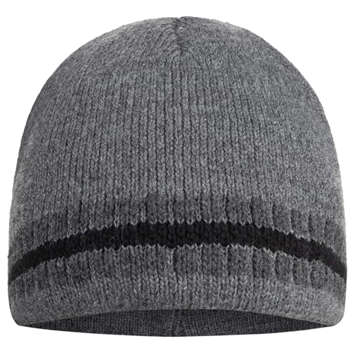 BEZLIT Beanie Strickmütze Grau zweilagig warm