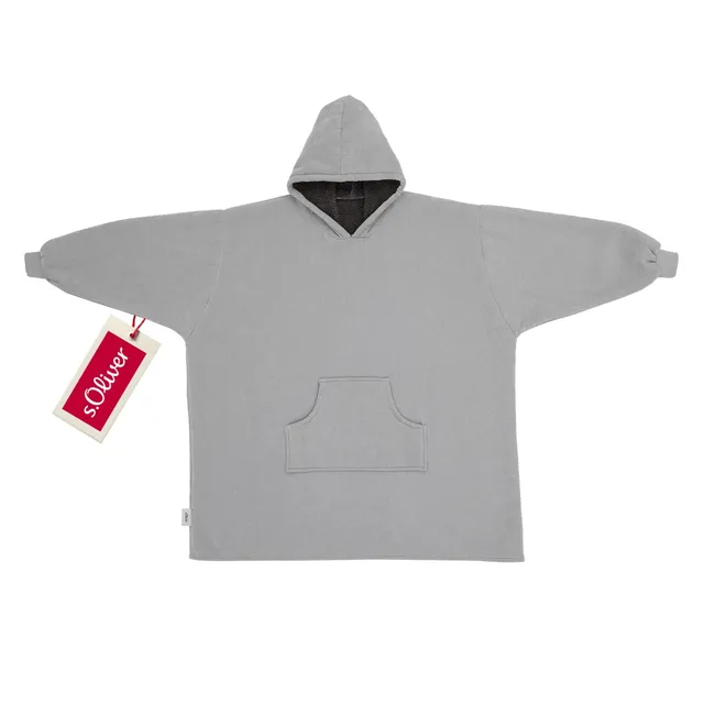 s.Oliver Lounge Hoodie Polyesterflausch grau Einheitsgröße