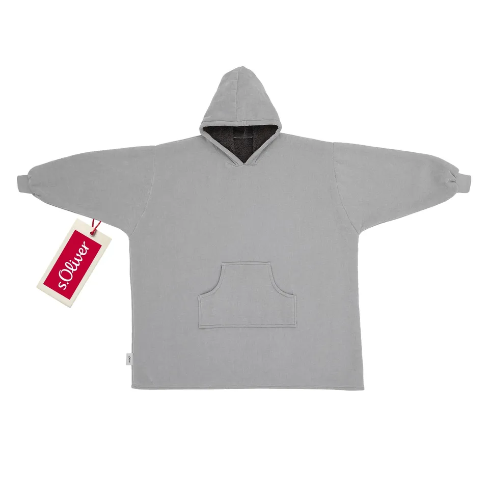 s.Oliver Lounge Hoodie Polyesterflausch grau Einheitsgröße