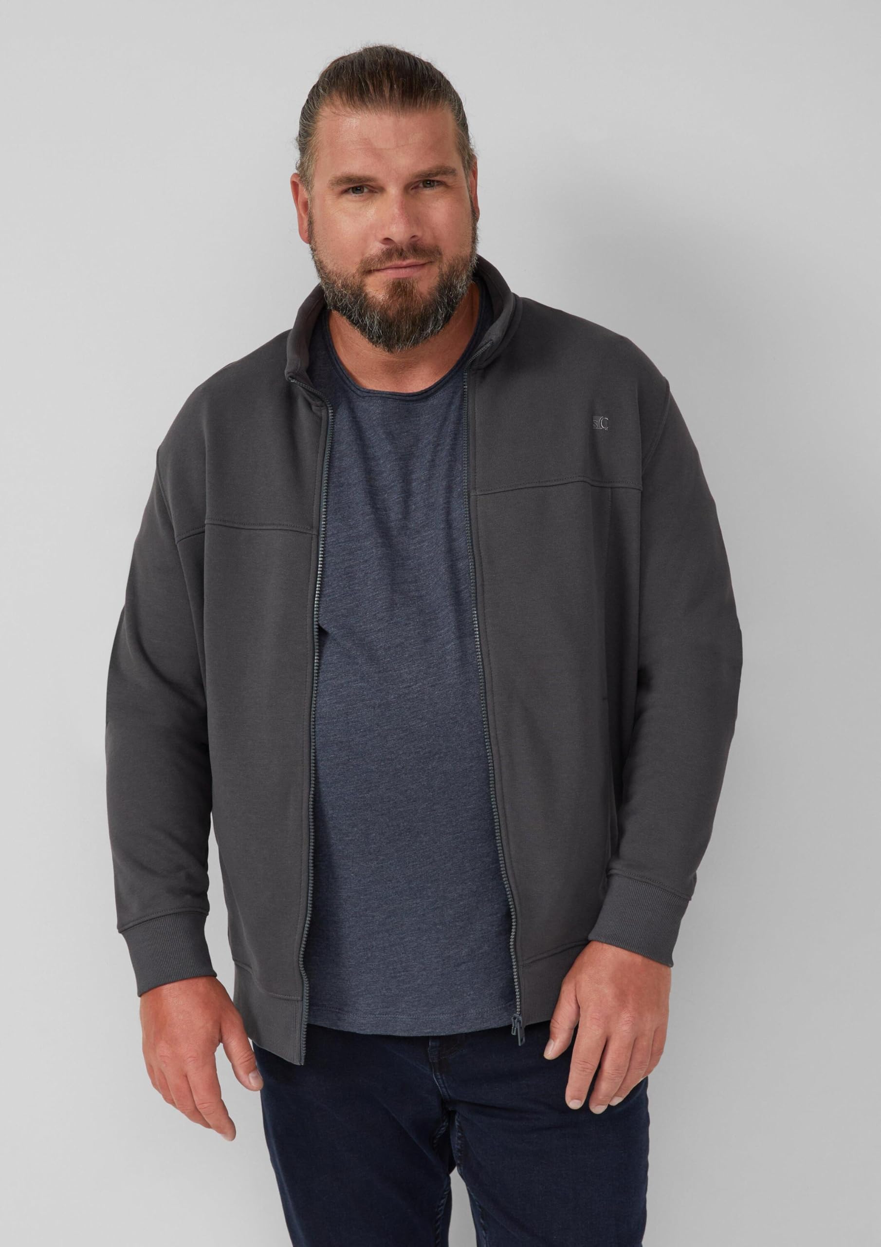s.Oliver RED LABEL Sweatjacke Stehkragen navy XXL