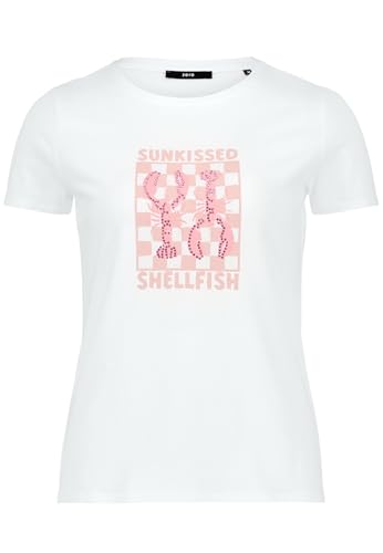 zero Printshirt mit Aufdruck T-Shirt 38 Patch White Rosé bedruckt