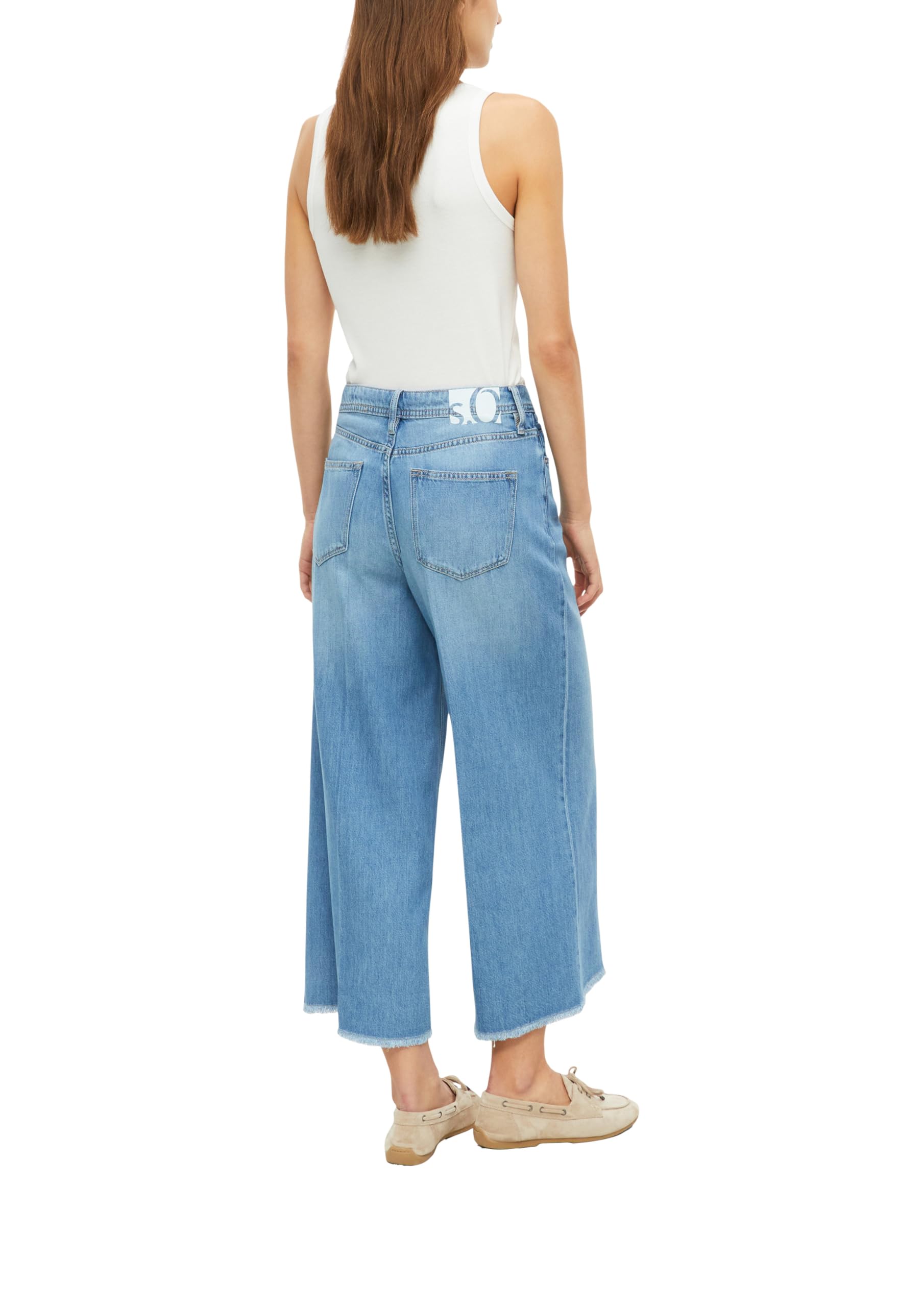 s.Oliver Suri High Rise Wide Fit Culotte Jeans Hellblau