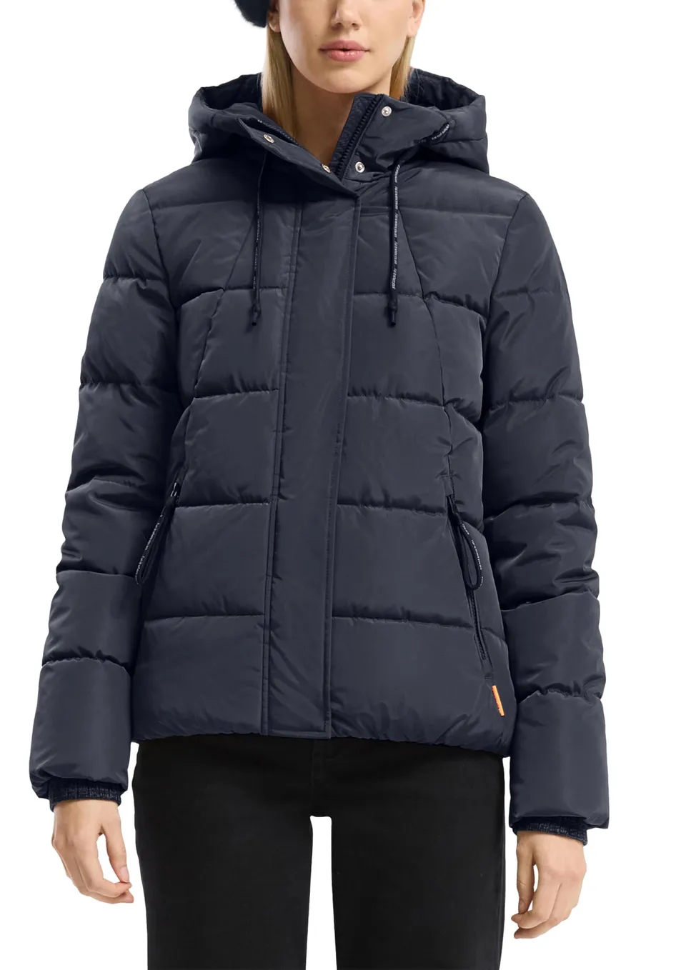 s.Oliver QS Steppjacke wattiert Kapuze M schwarz