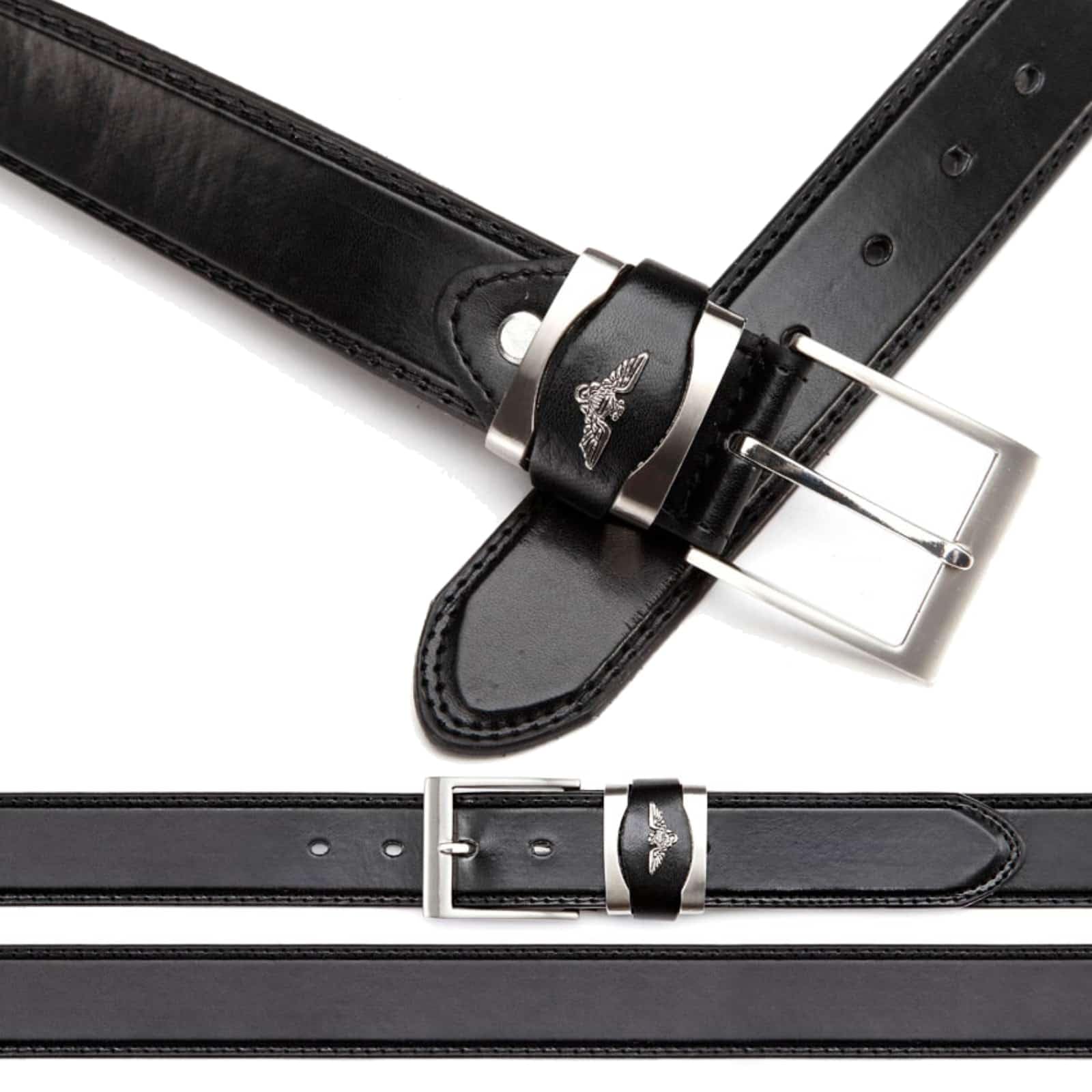 BEZLIT Herren Echtleder-Gürtel Schwarz 165 cm kürzbar