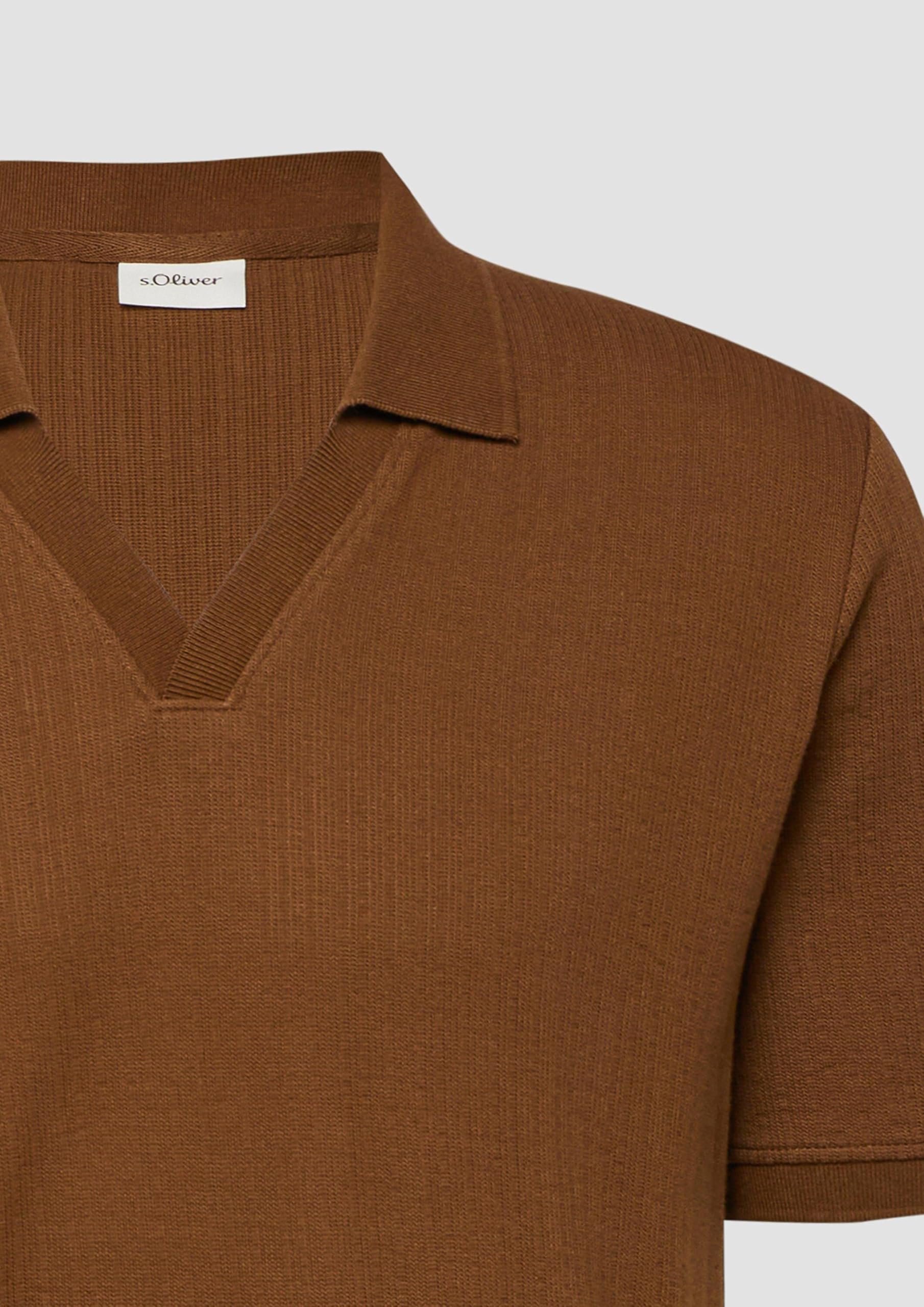 s.Oliver Junior Polo-Shirt Baumwolljersey Gr. M dunkelbraun