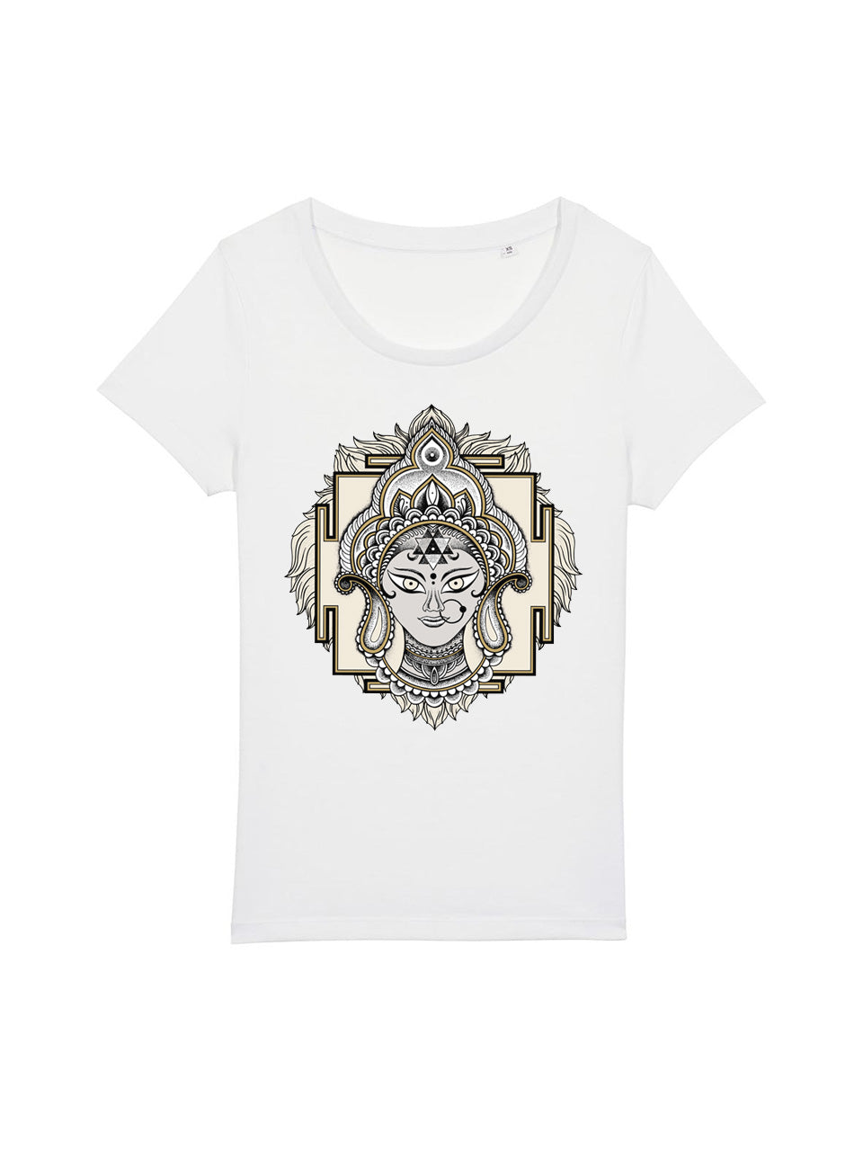 dna merch Sonja Punktum Durga Damen T-Shirt Schwarz Bio-Baumwolle