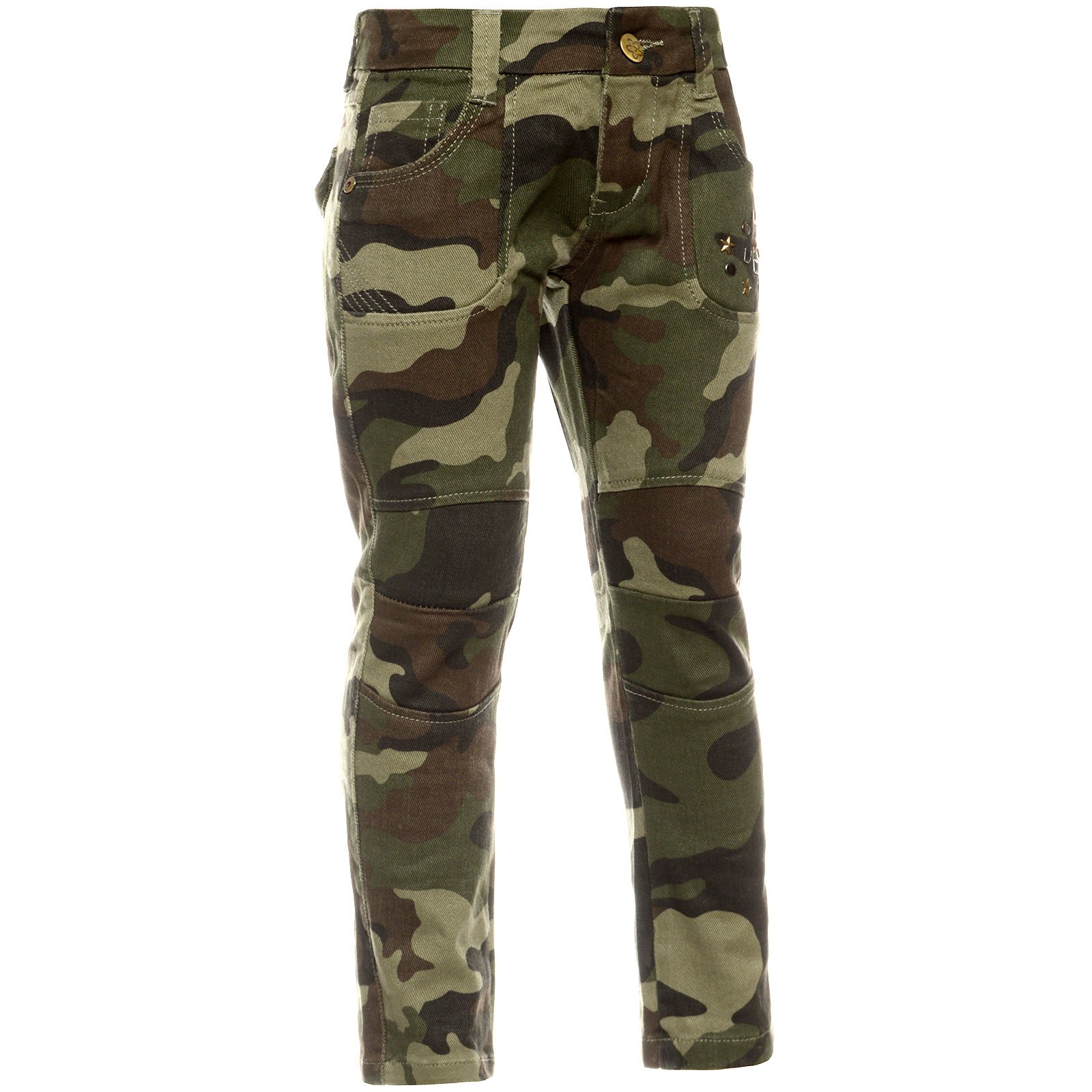 BEZLIT 21878 Mädchen Chino Hose Braun Camouflage Stretch
