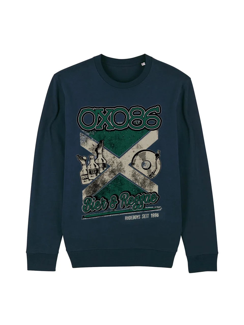 Oxo 86 Bier & Reggae Rundhalspullover Schwarz Ska-Punk