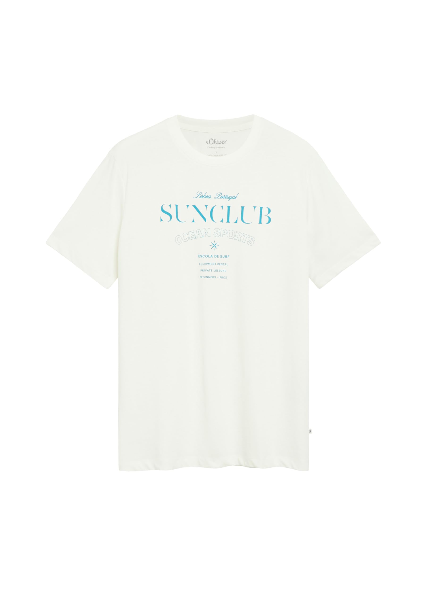 s.Oliver Herren T-Shirt Jersey Frontprint aus Baumwolle
