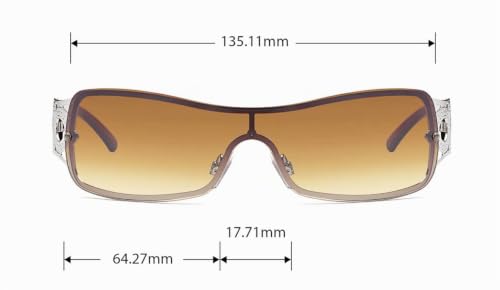 BEZLIT Shield Sonnenbrille Damen oversize braun