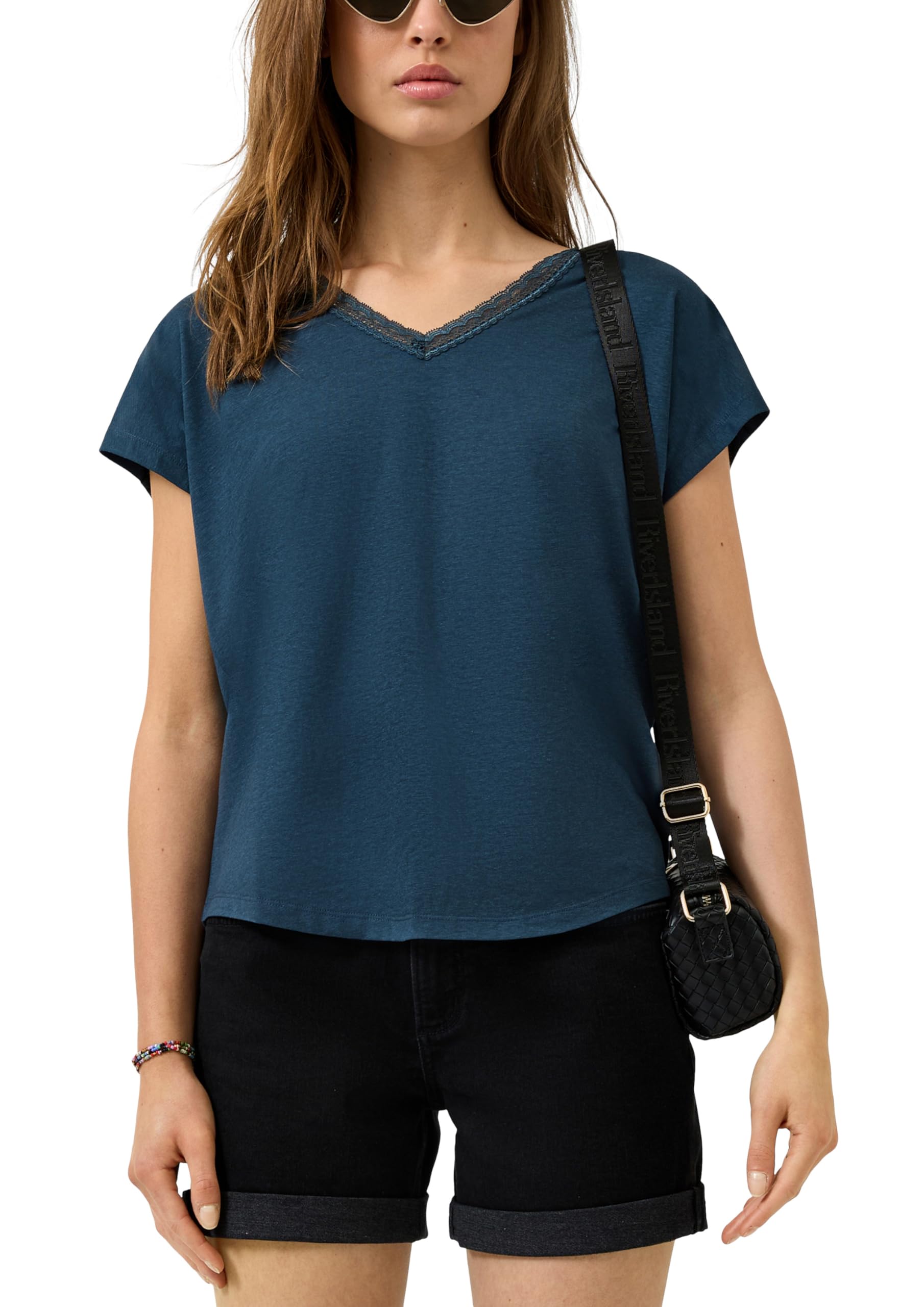 s.Oliver Junior QS Modalmixshirt Spitze Schwarz M