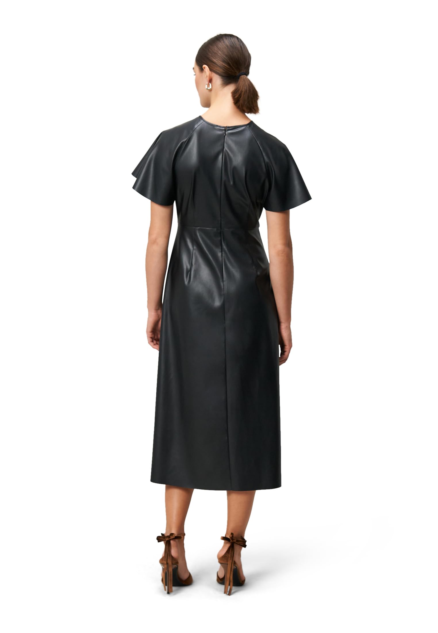 zero Midikleid Lederoptik Gr. 40 Black Beauty Abend