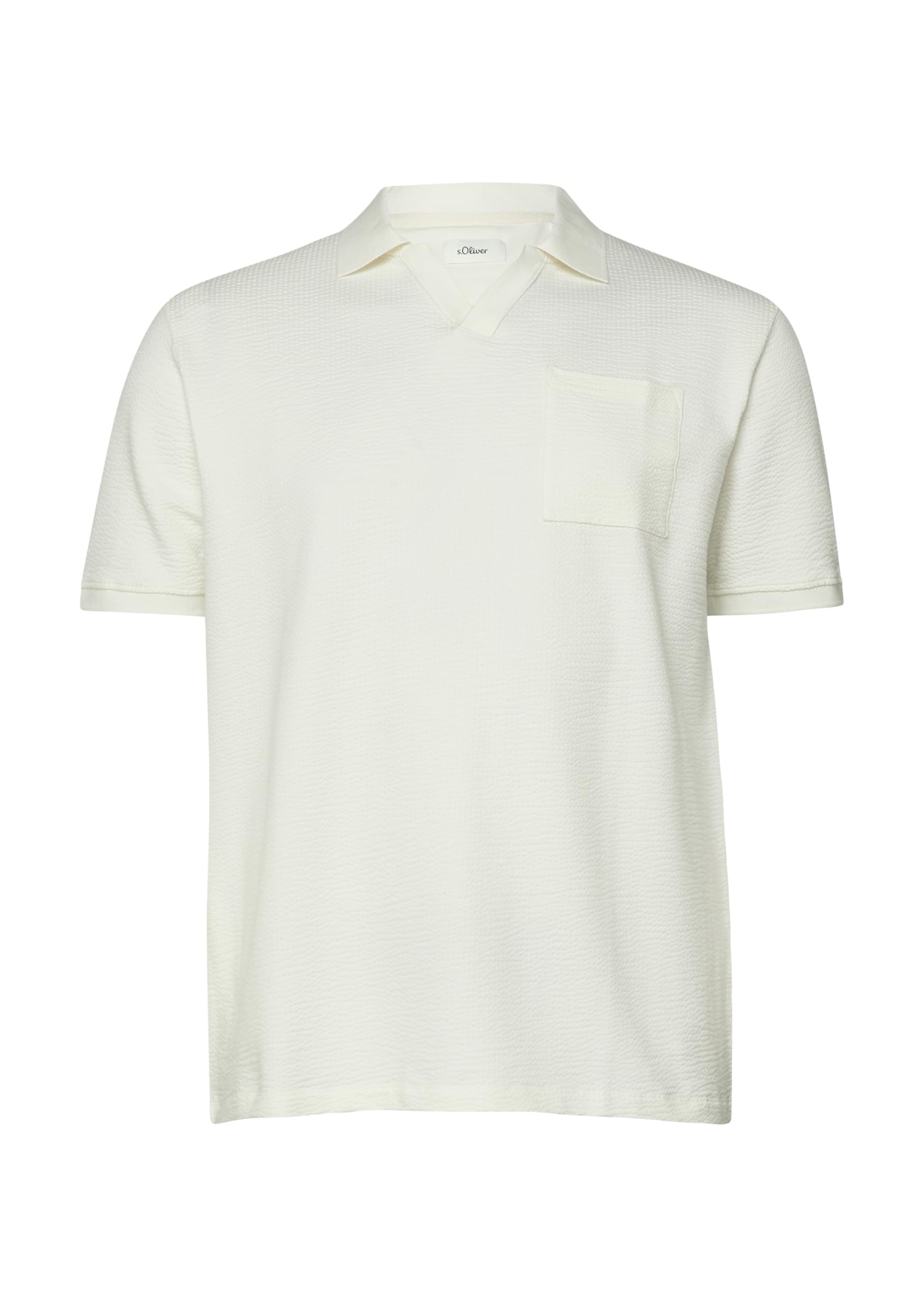 s.Oliver Junior Poloshirt Brusttasche 4XL Creme Jacquard