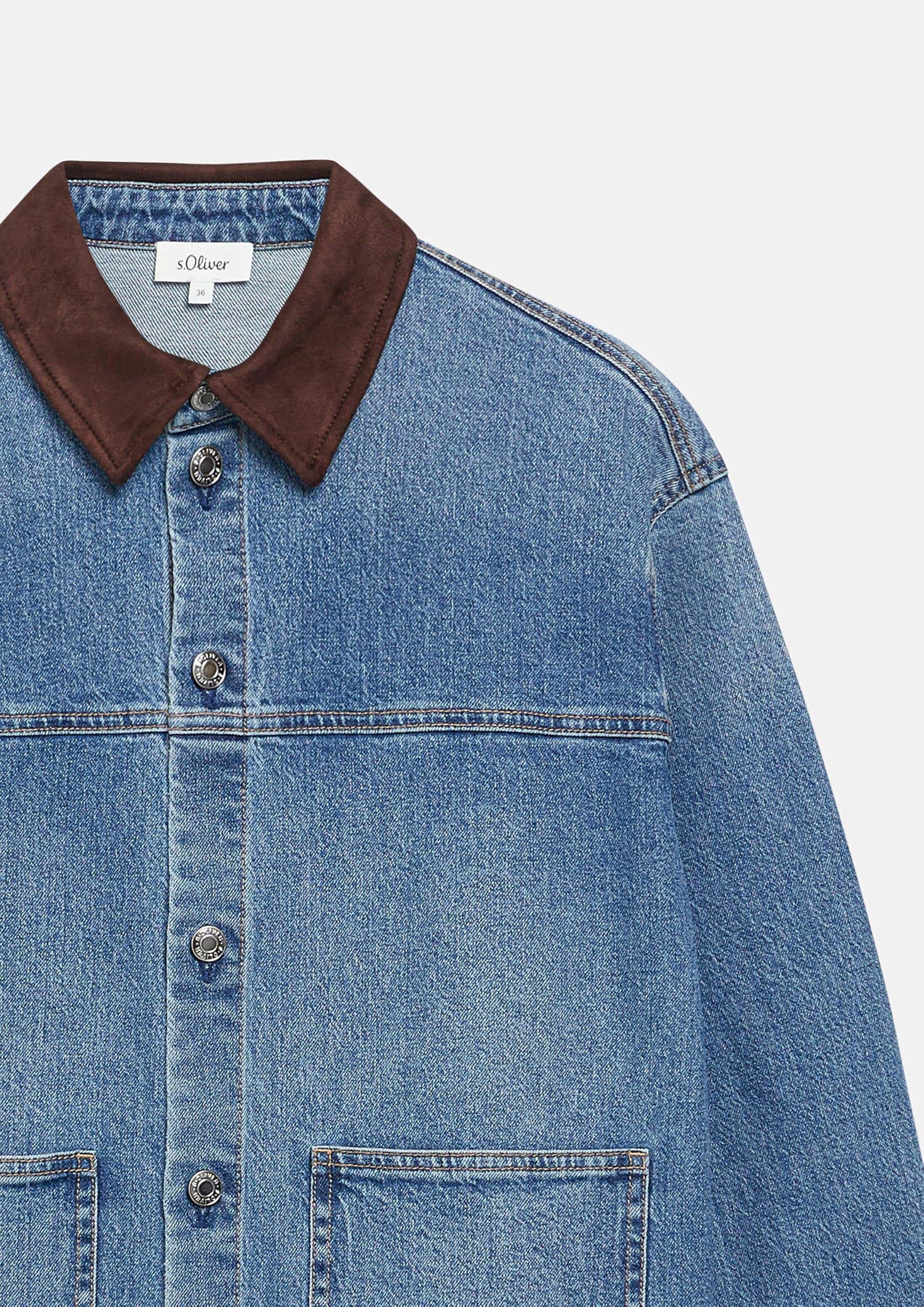 s.Oliver Red Label Jeans-Overshirt Velourskragen Gr. 36