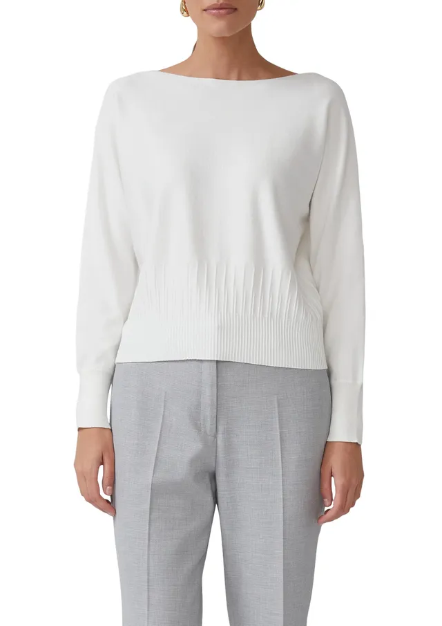 s.Oliver Strickpullover Strukturmuster Gr. 40 ecru Viskosemix