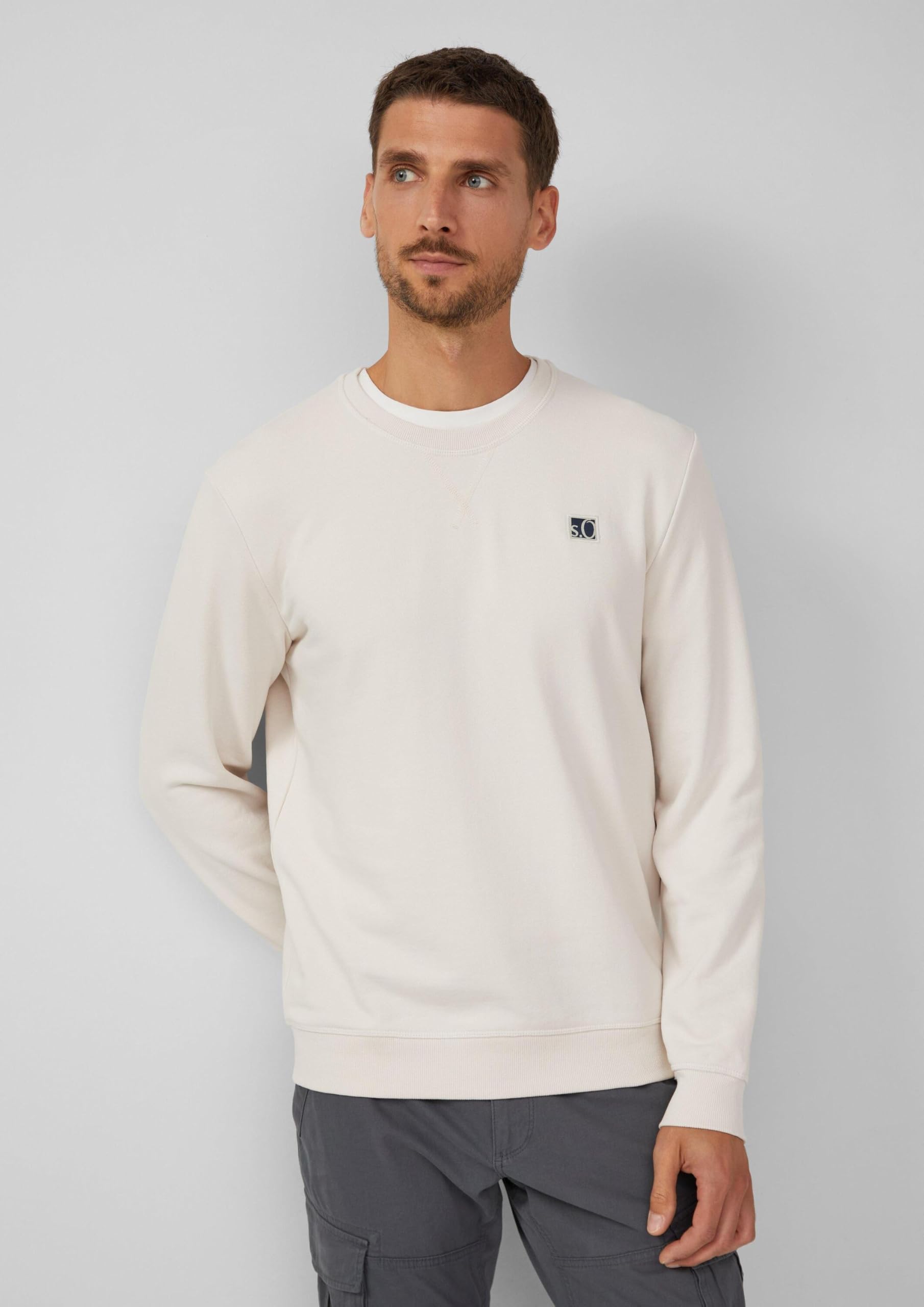s.Oliver RED LABEL Sweatshirt L Creme Regular Fit
