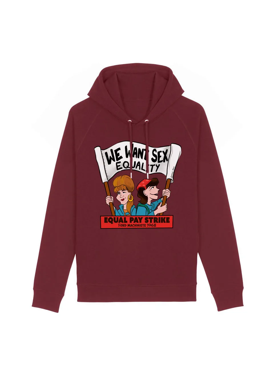 dna merch Ford Dagenham Frauenstreik Hoodie Burgunderrot