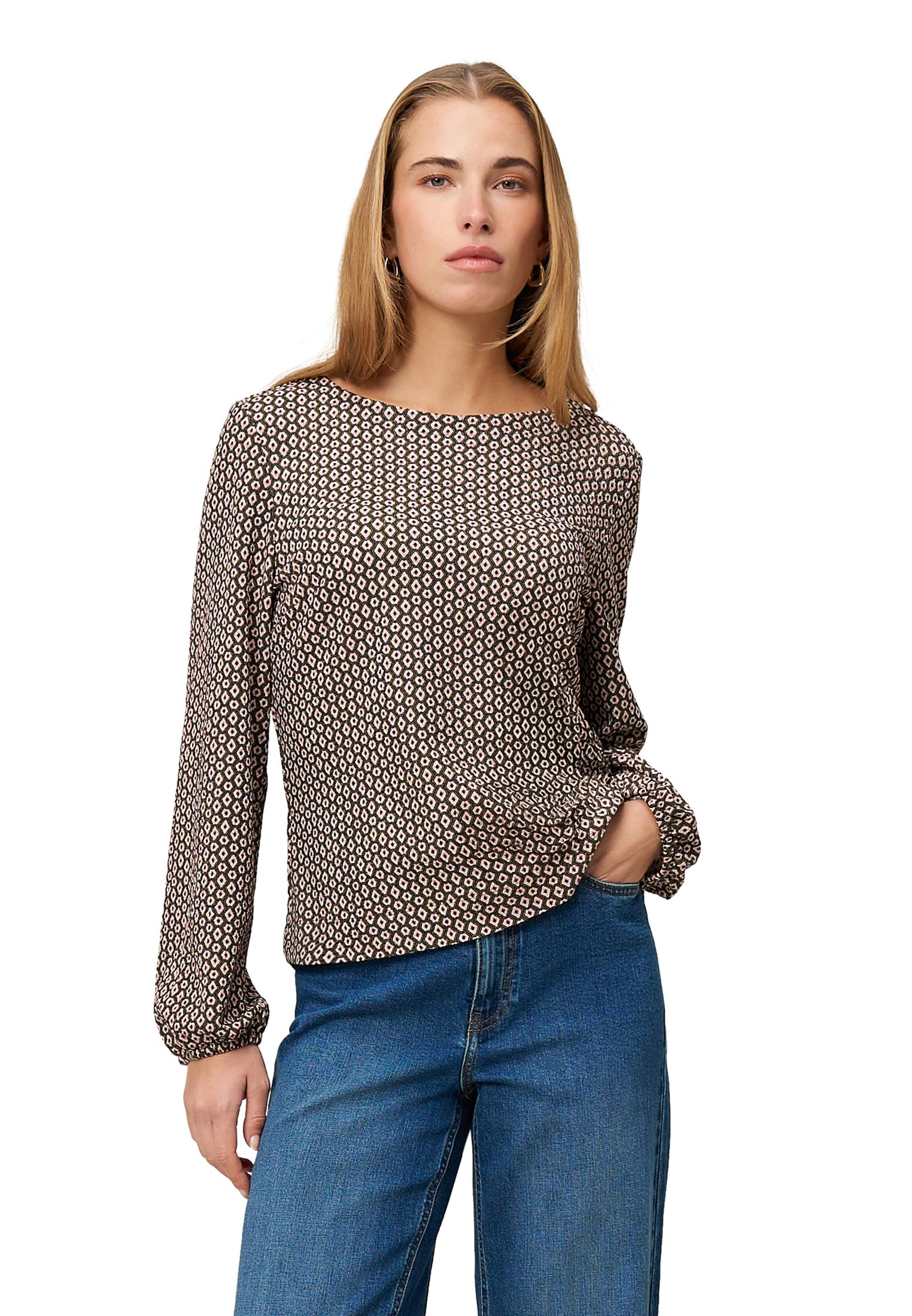 zero Bluse grafischer Print CreamBrown Gr.40