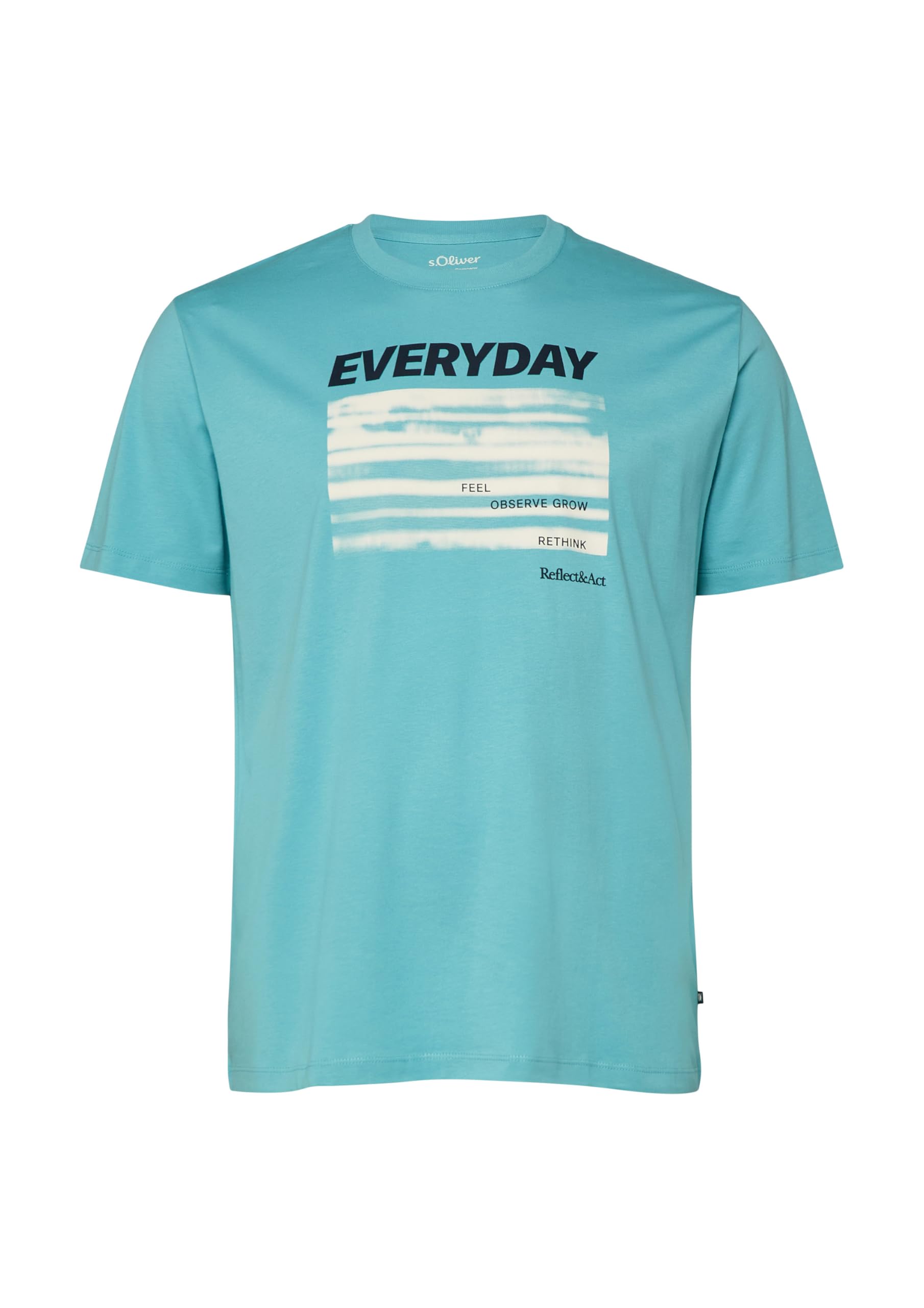 s.Oliver T-Shirt Baumwolljersey Frontprint Türkis XXL