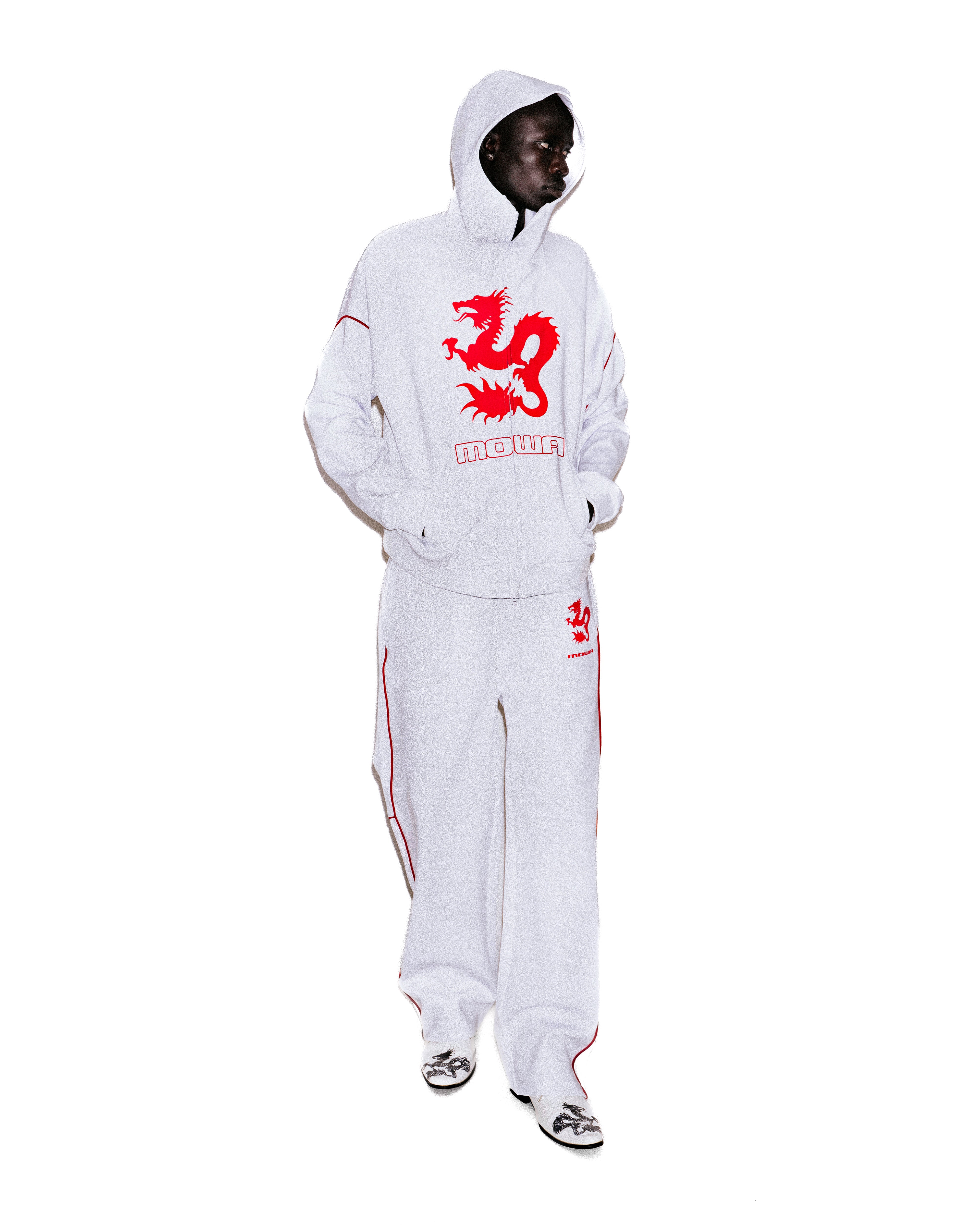 Mowalola Zushi Trackpants Jogginghose weiß Stretch