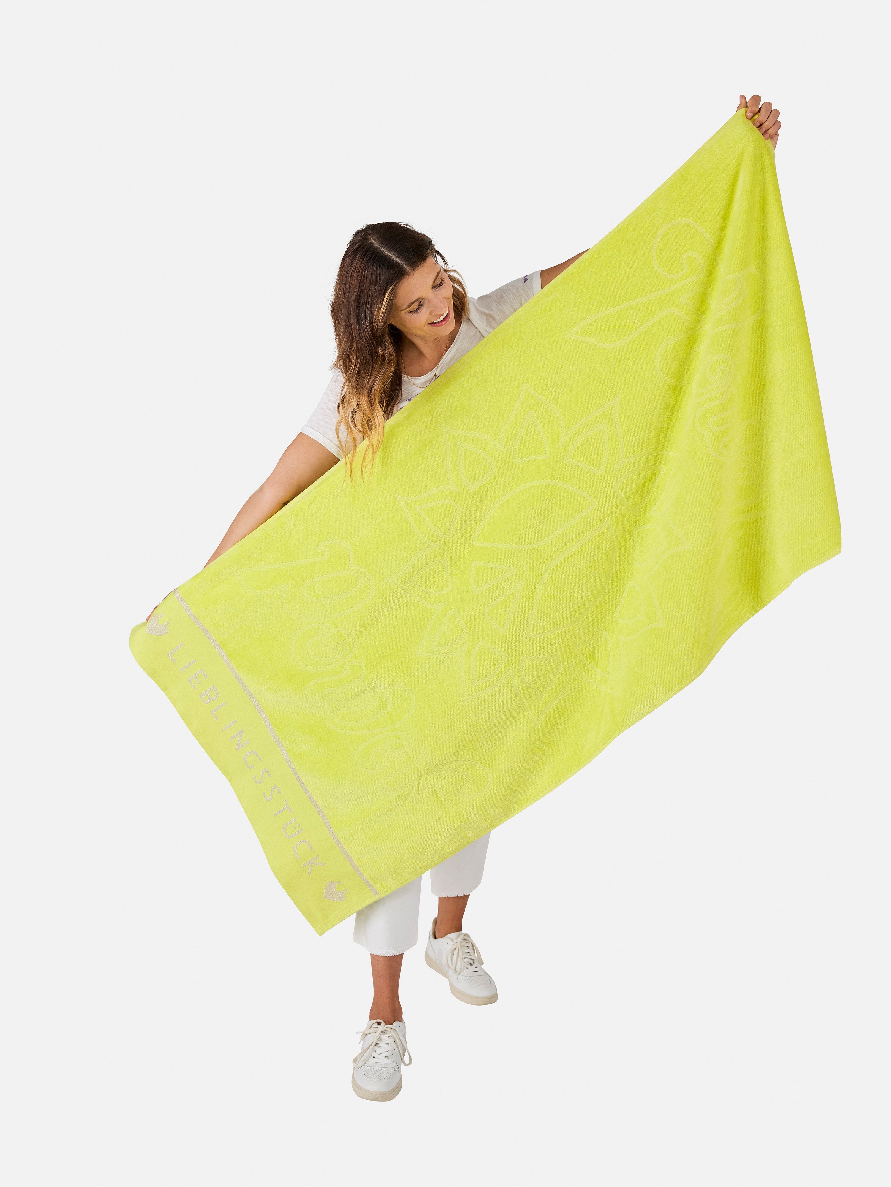 Lieblingsstück Badetuch Orange Baumwollmix Lurex