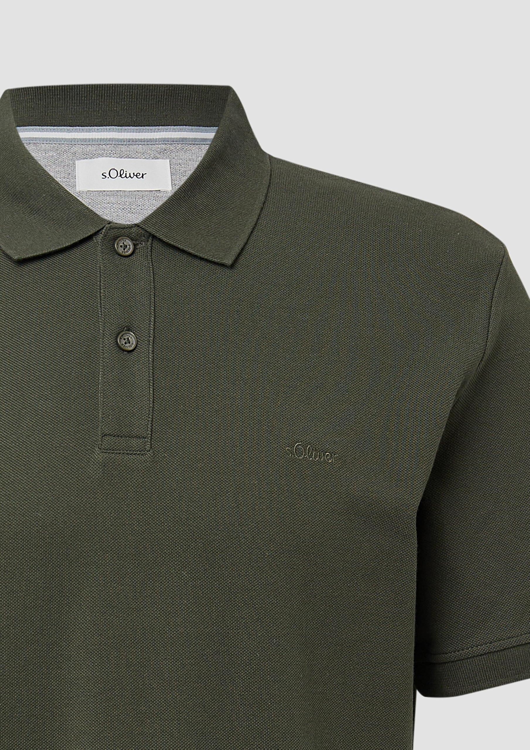 s.Oliver 2024581 Polohemd Olive 3XL aus Piqué-Baumwolle