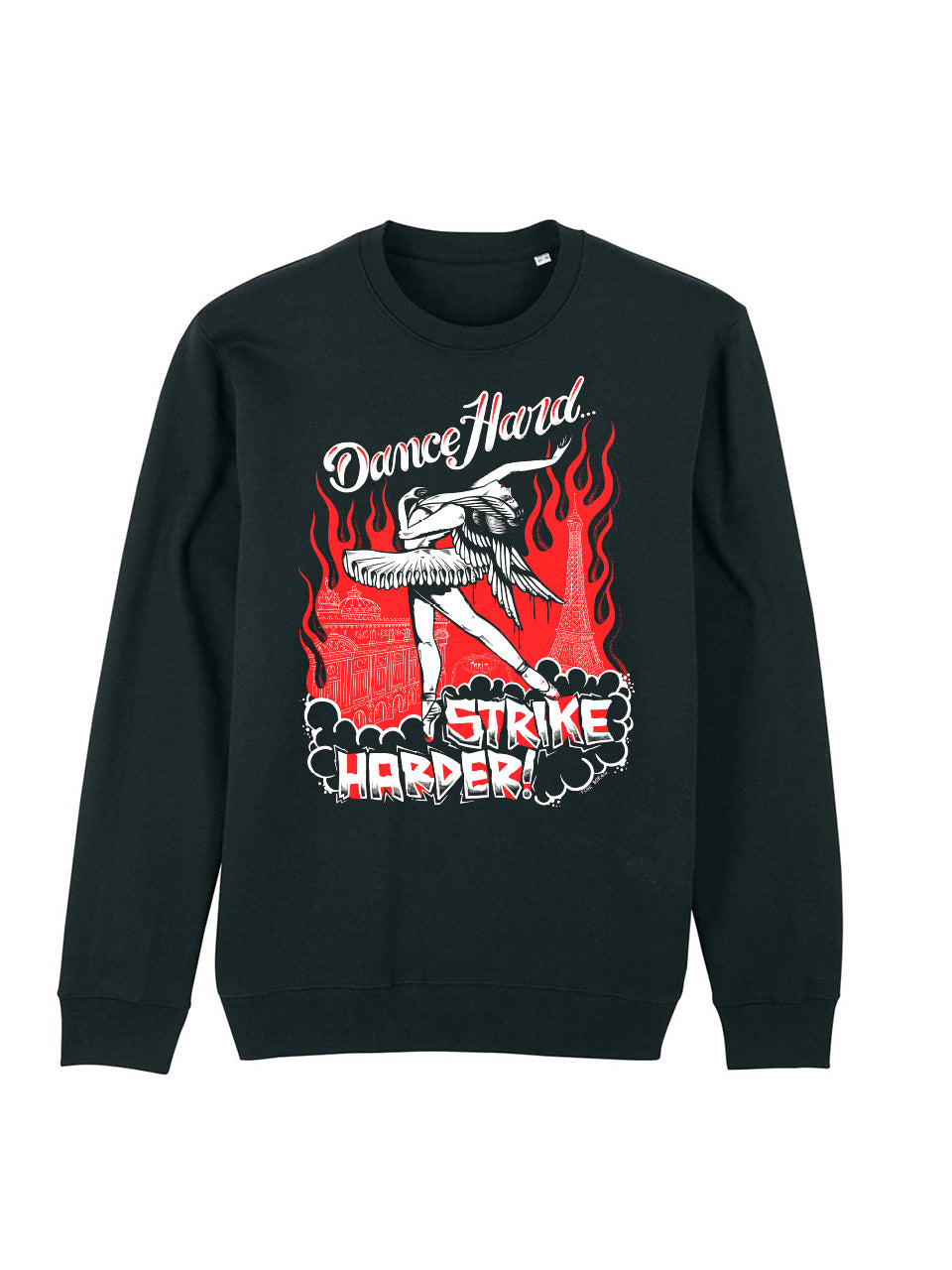 dna merch Pariser Ballerina-Streik Rundhalspullover Schwarz