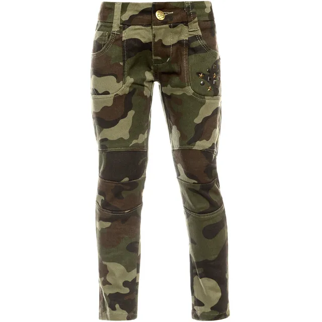 BEZLIT 21878 Mädchen Chino Hose Braun Camouflage Stretch