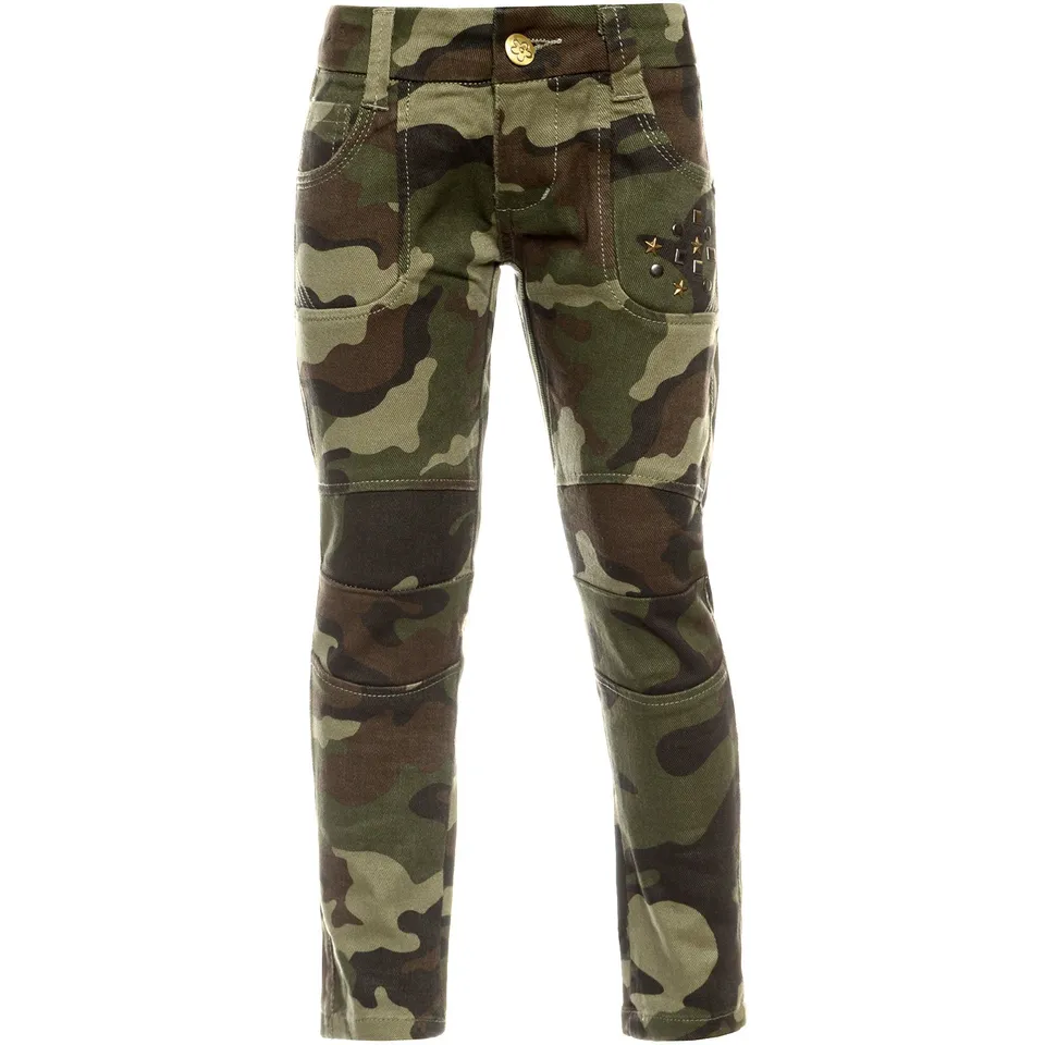 BEZLIT 21878 Mädchen Chino Hose Braun Camouflage Stretch