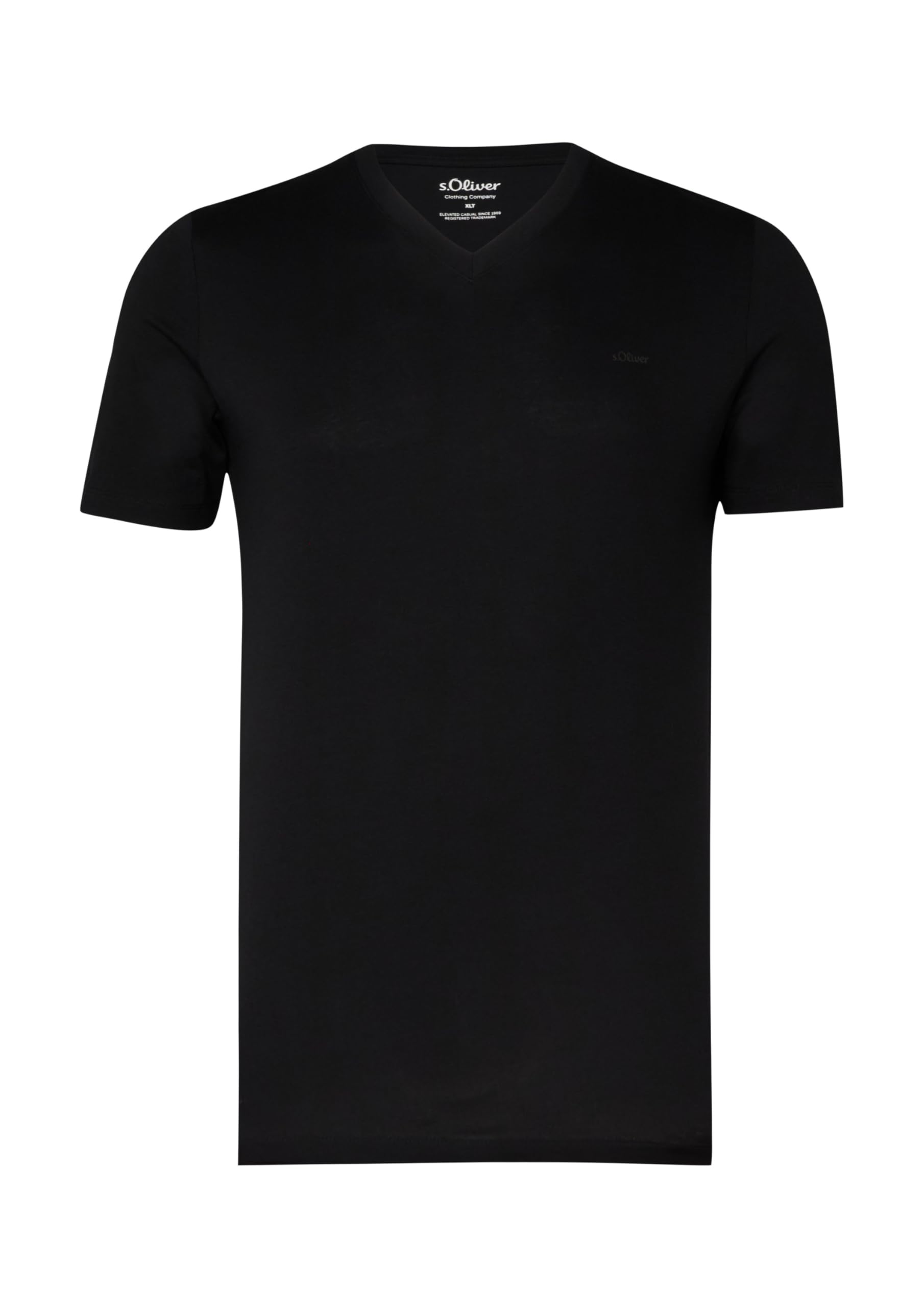 s.Oliver Junior T-Shirt V-Neck Logo schwarz Tall Size