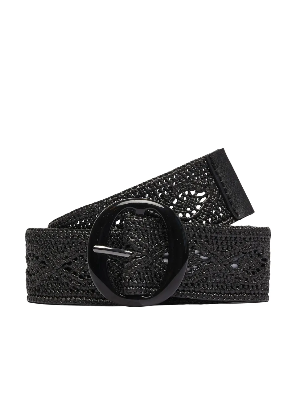 s.Oliver Junior Textilgürtel Raffia schwarz Dornschließe