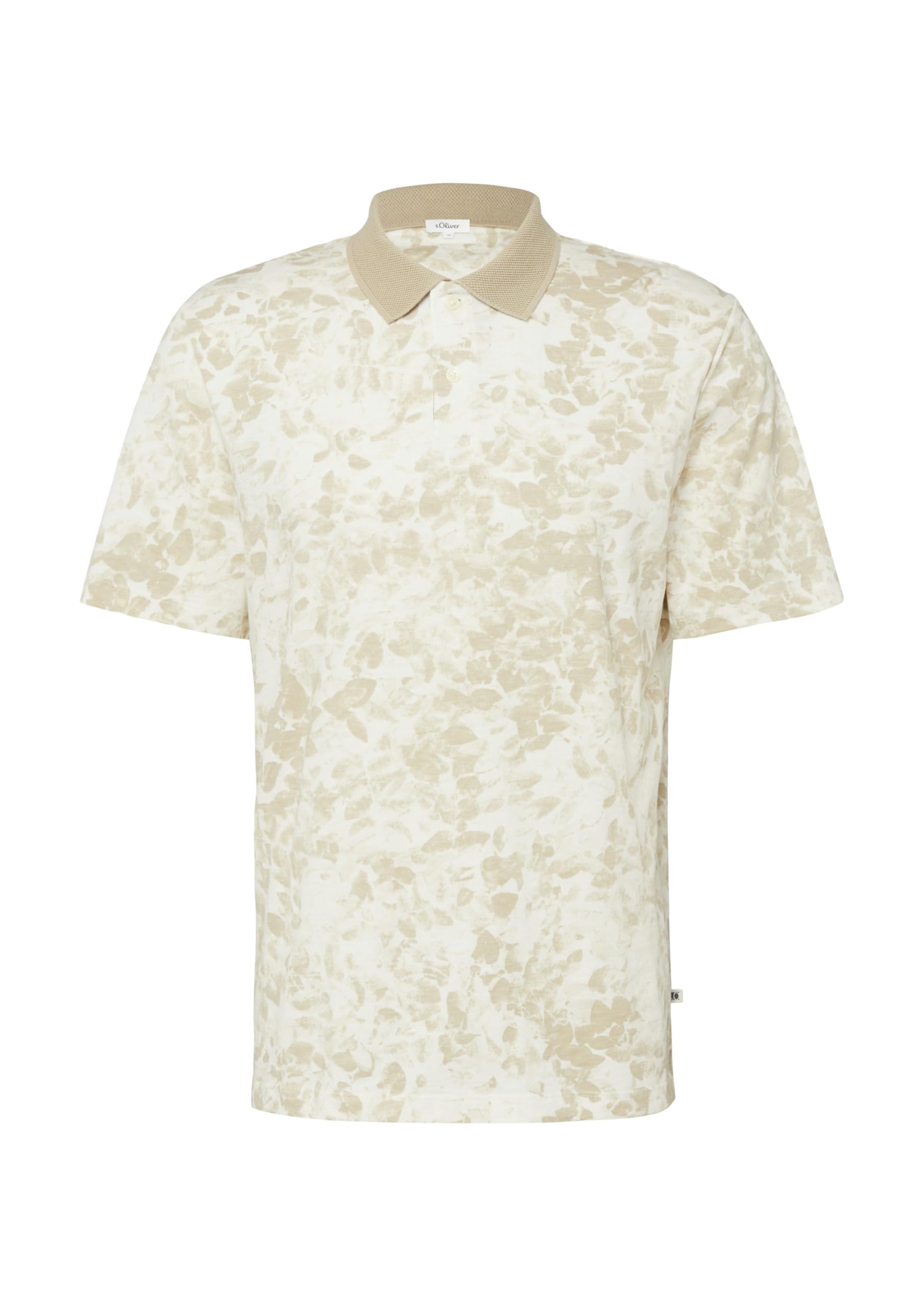 s.Oliver Junior Poloshirt All-Over-Print Flammgarn Beige