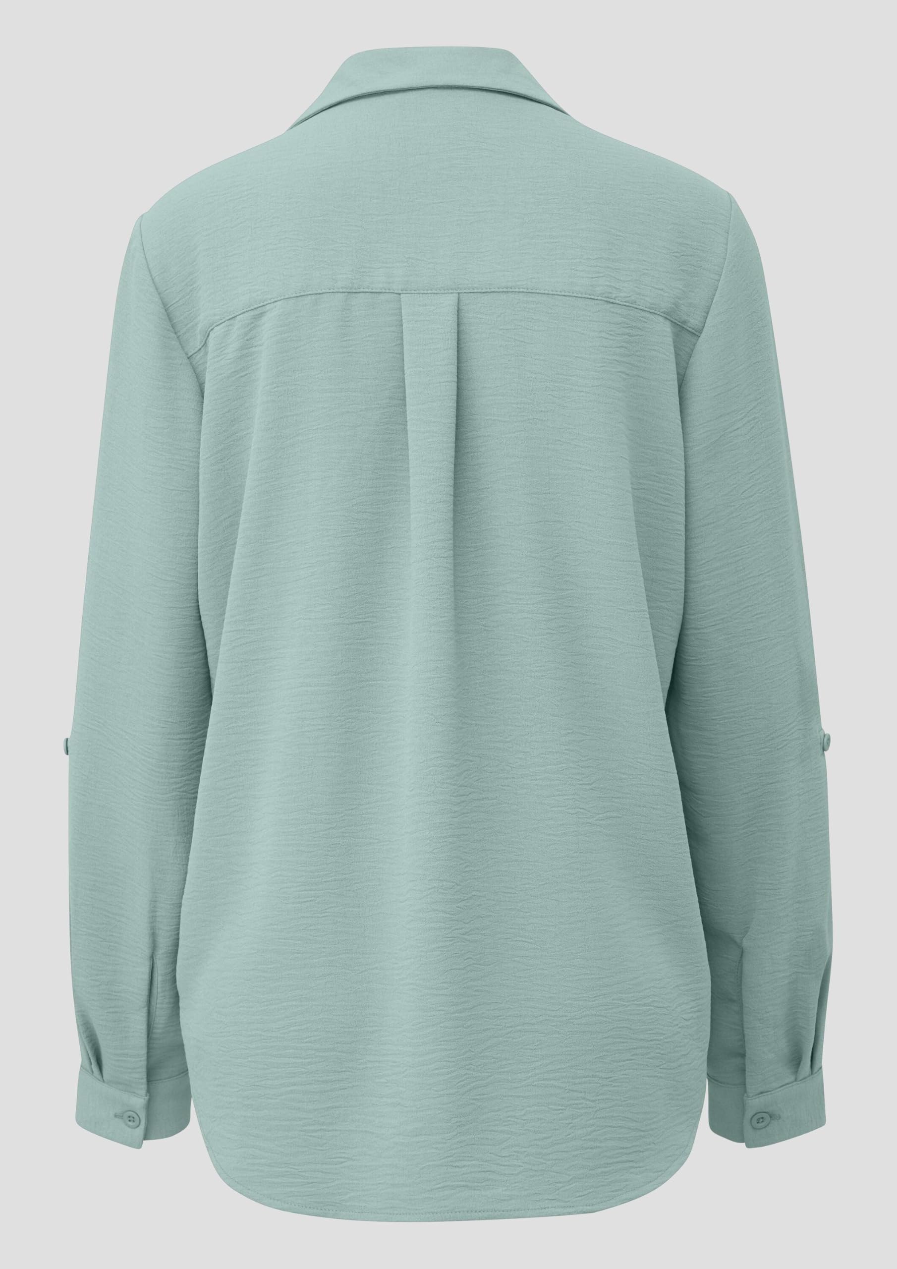 s.Oliver QS Crêpebluse mit Turn-up-Ärmel Bluse Gr. 40 leicht