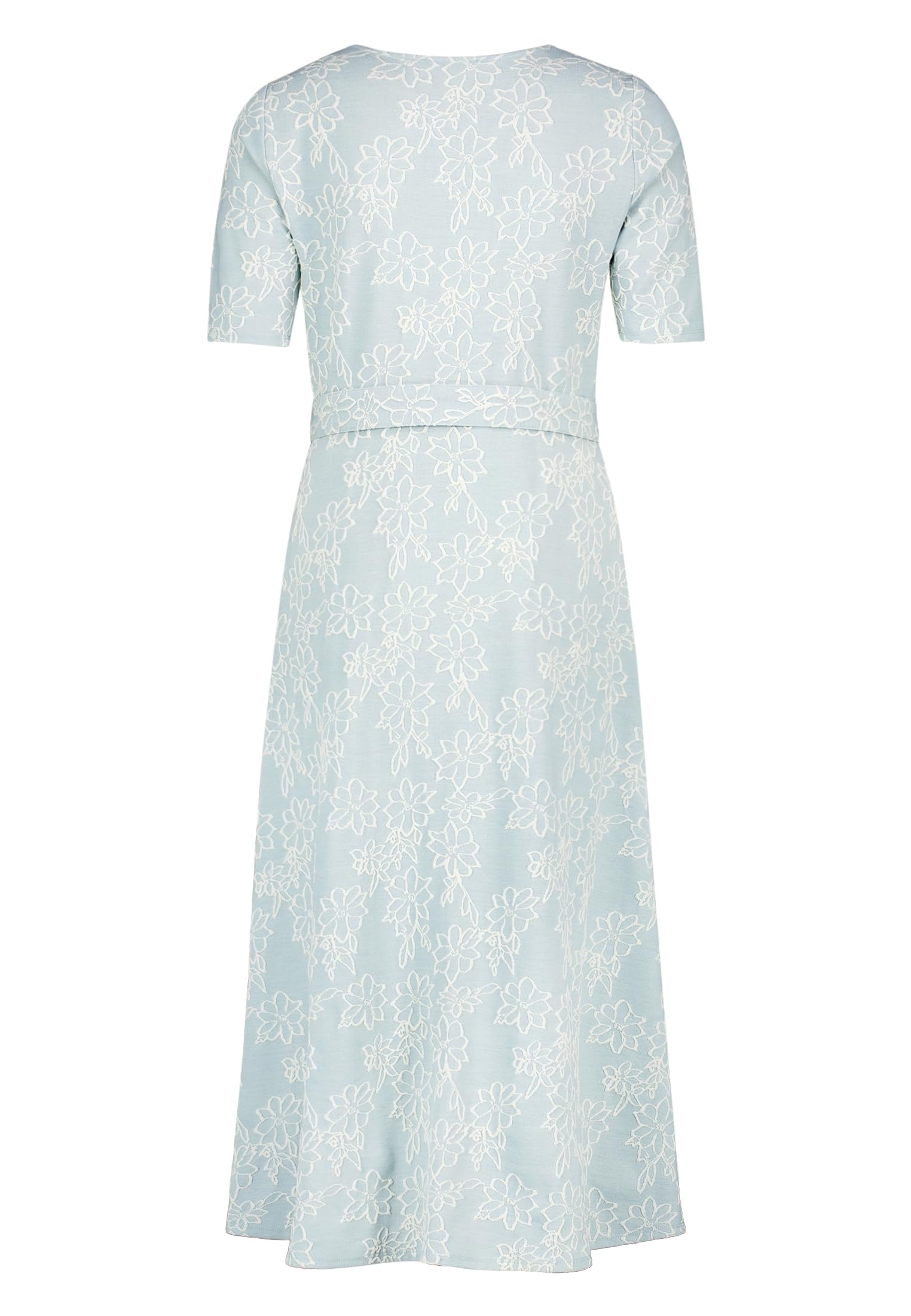 zero Midikleid mit Gürtel Gr. 40 Blue/Cream