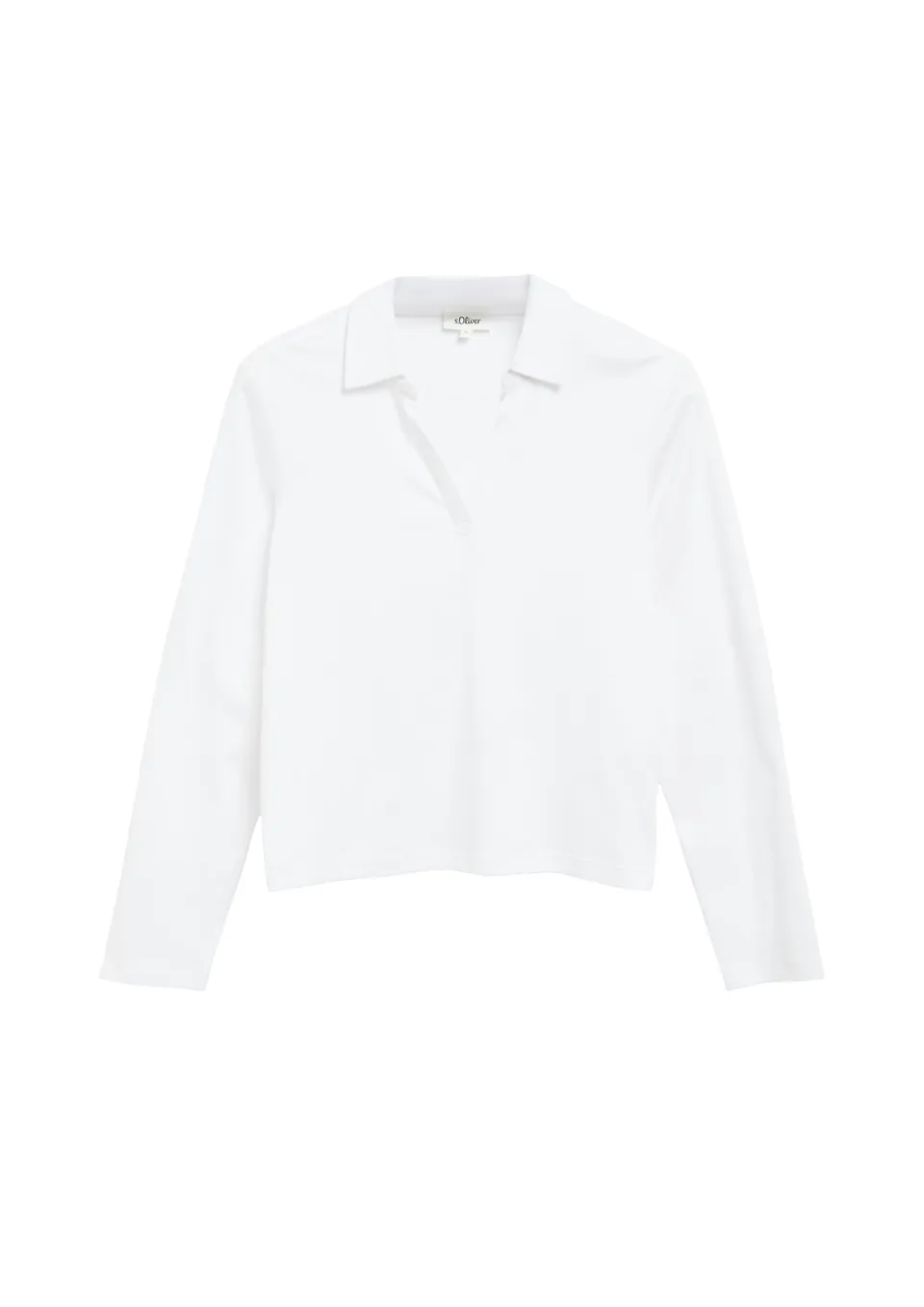 s.Oliver Red Label Interlock-Shirt mit Polokragen Weiß