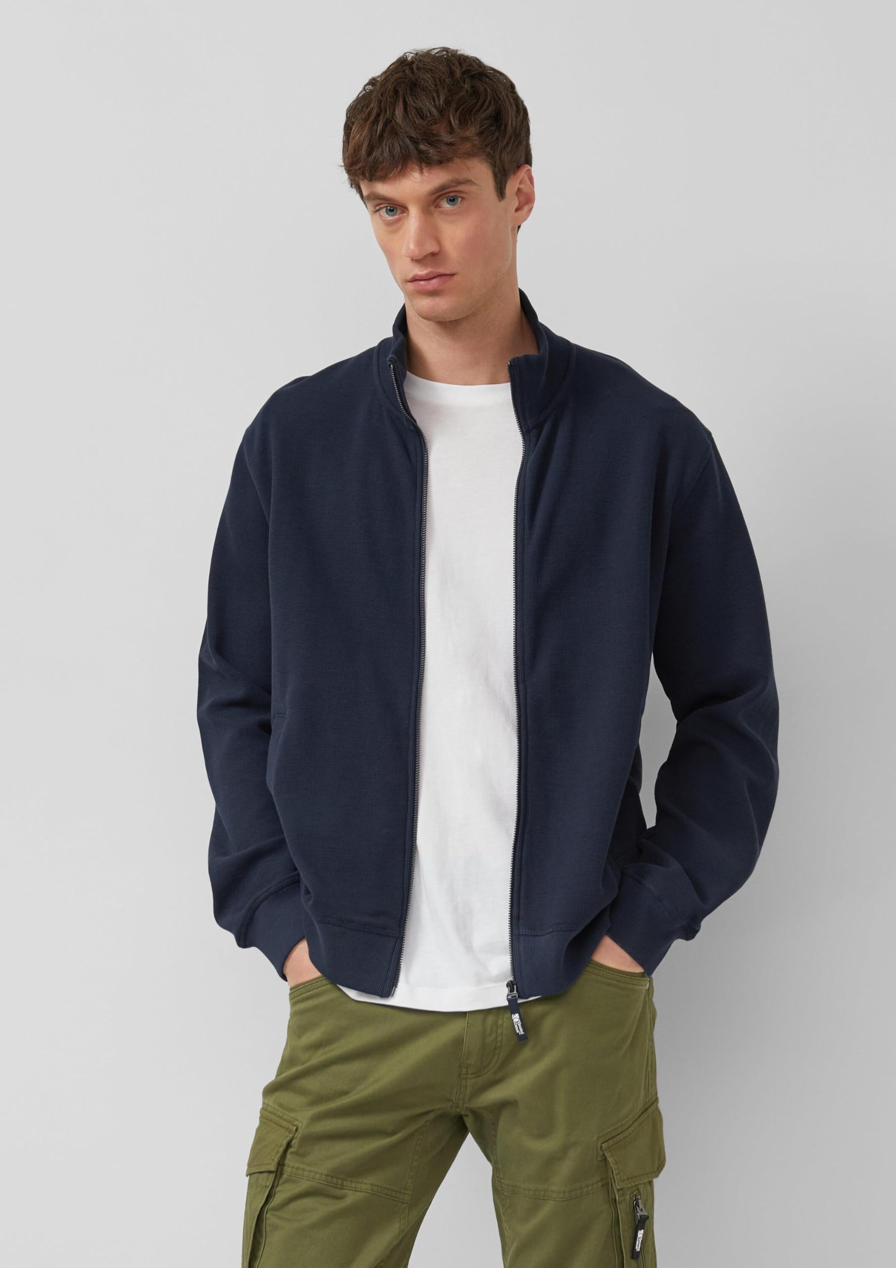 s.Oliver Red Label Sweatshirt-Jacke Stehkragen L strukturiert