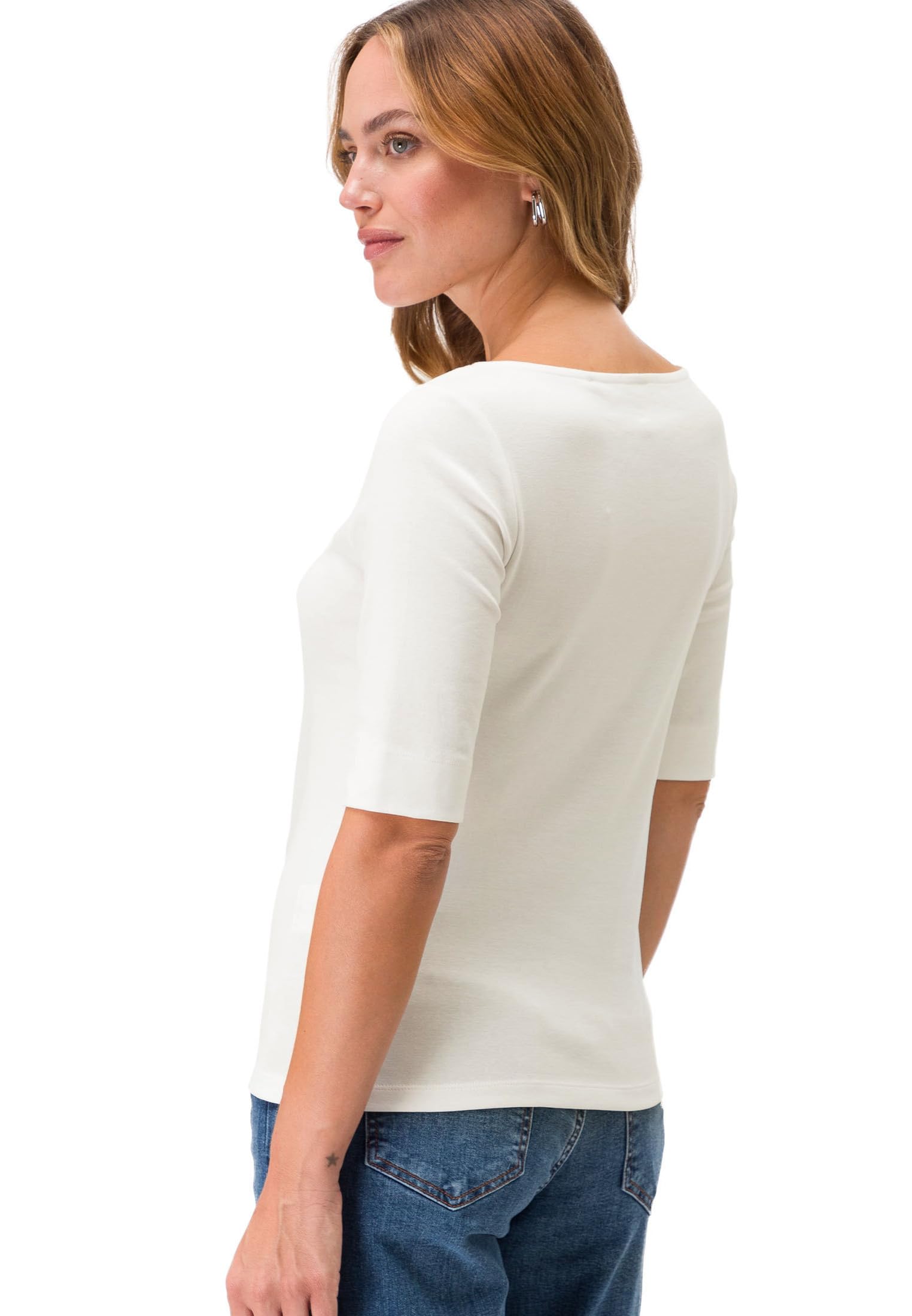 zero Basic Shirt U-Boot-Ausschnitt Damen Bio-Baumwolle