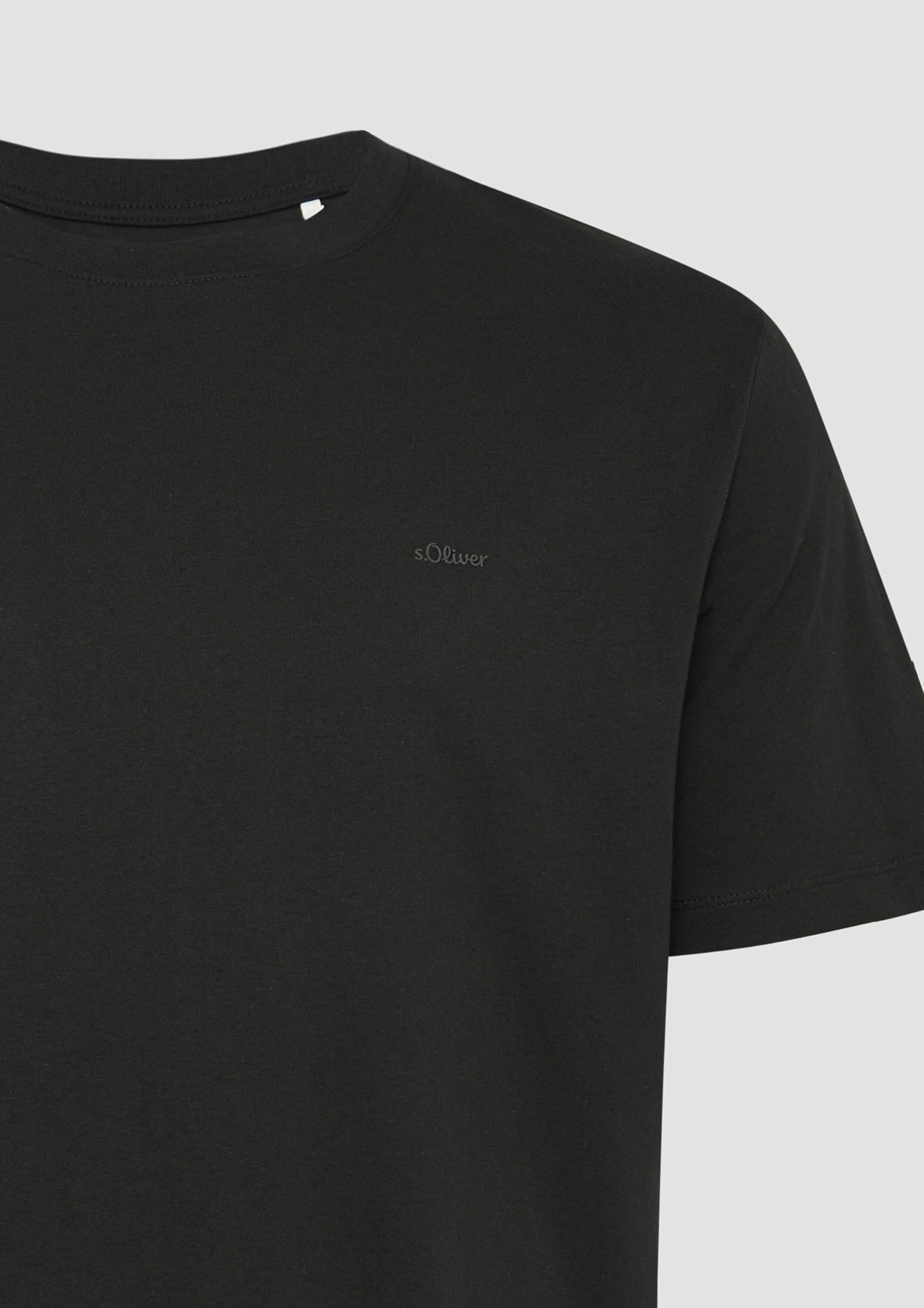 s.Oliver T-Shirt mit Logo-Print aus Baumwolle weiß