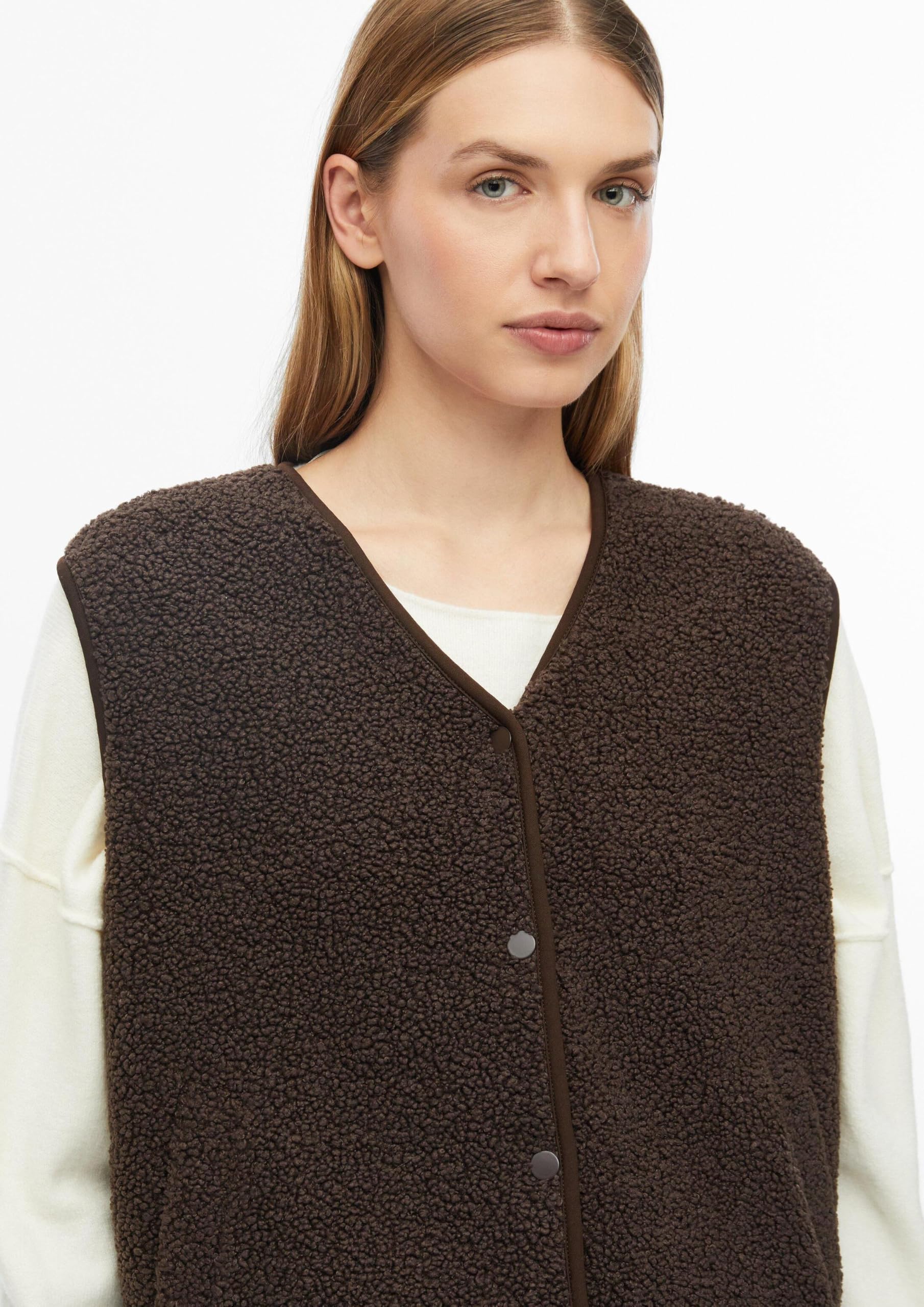 s.Oliver RED LABEL Teddy-Weste Relaxed Fit flauschig
