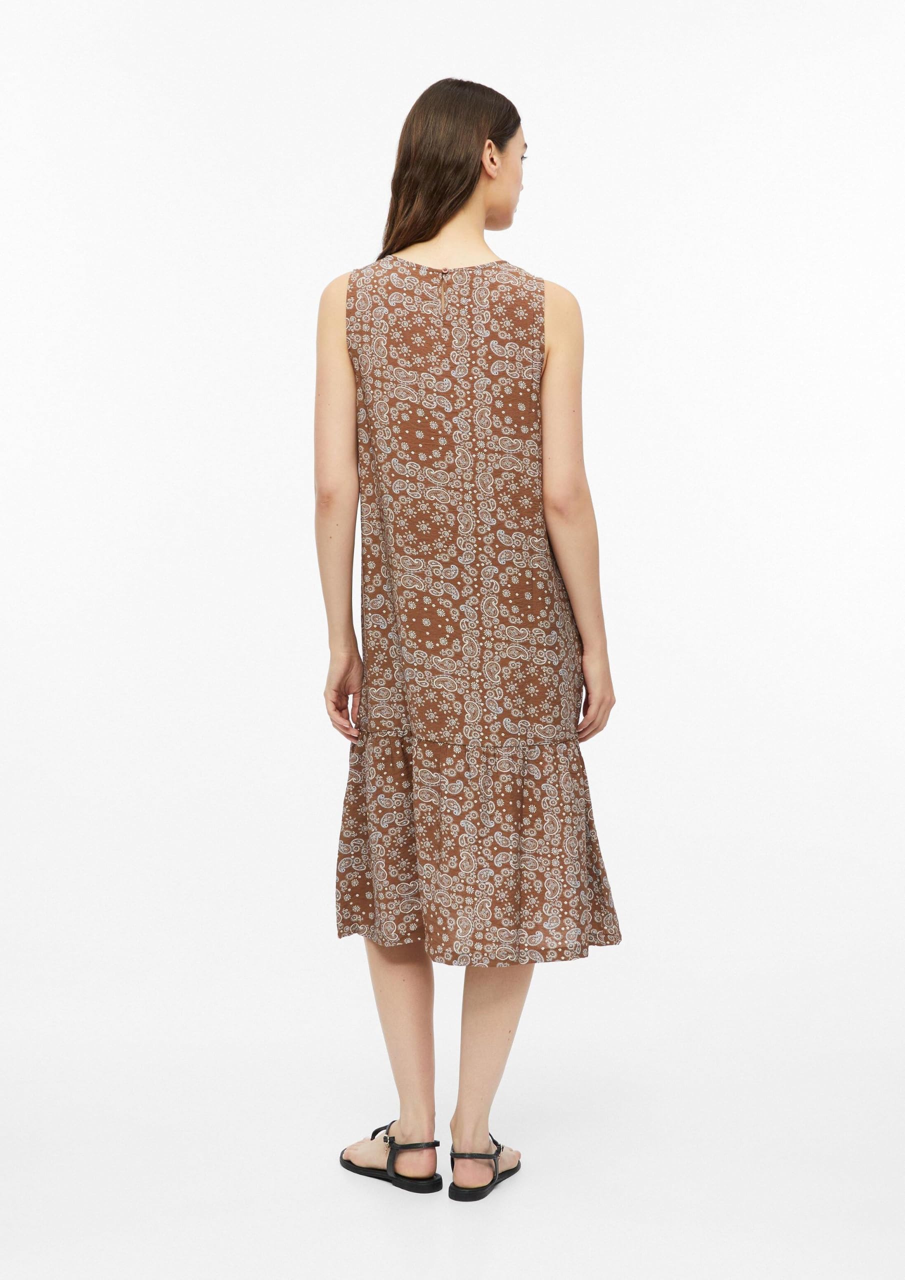 s.Oliver Red Label Kleid mit All-Over-Print und Raffung karamell